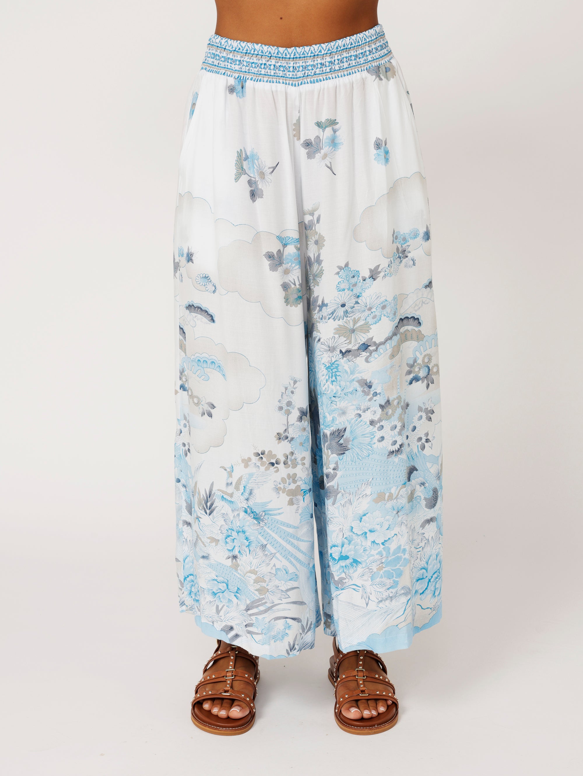 Palazzo Pant Crop | Tokyo Sky - Saffron Road