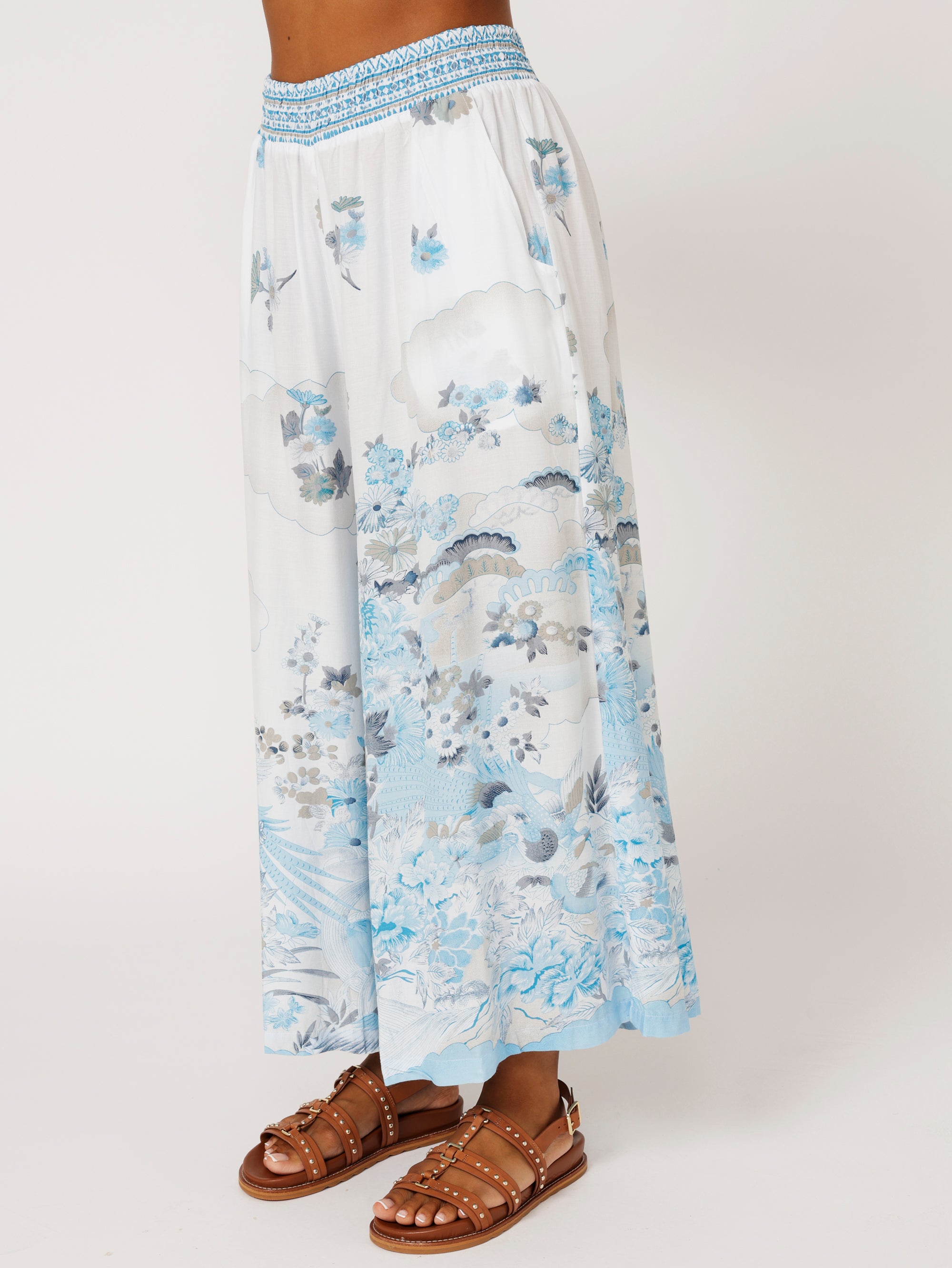 Palazzo Pant Crop | Tokyo Sky - Saffron Road