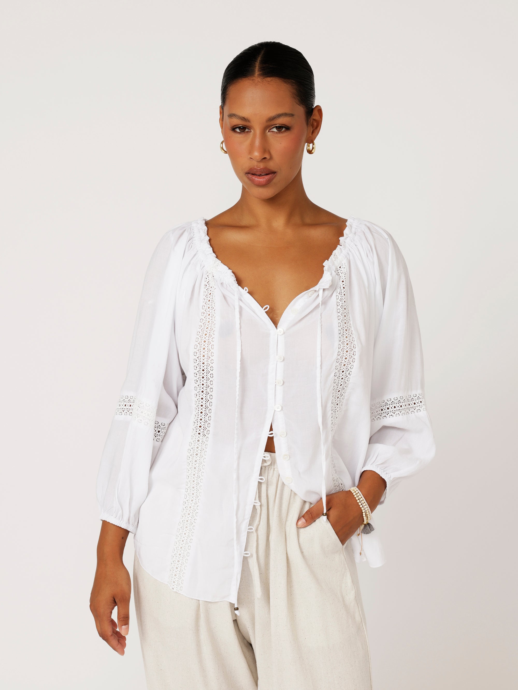 Paris Night Top | White - Saffron Road