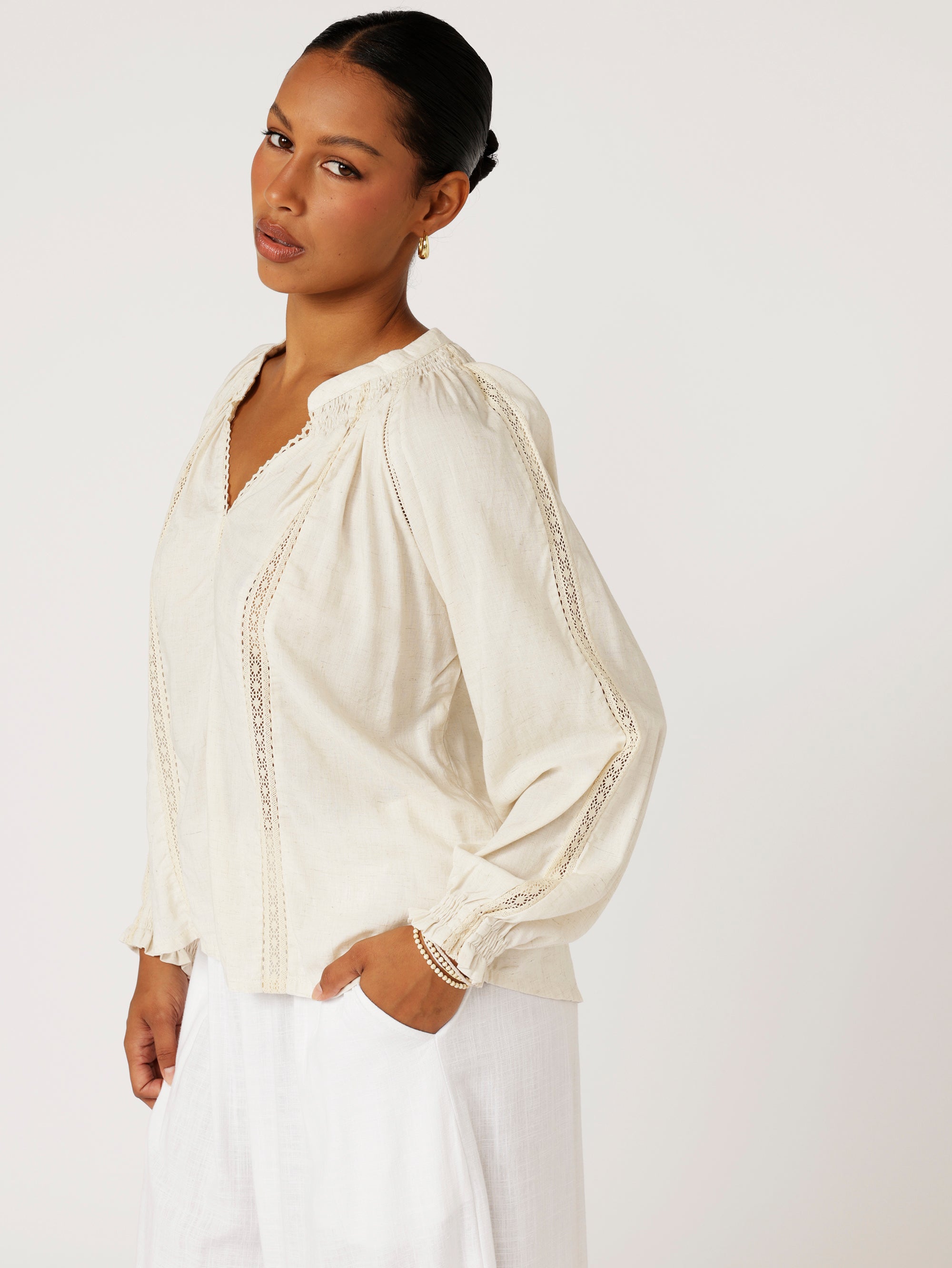 Phoebe Blouse | Natural - Saffron Road