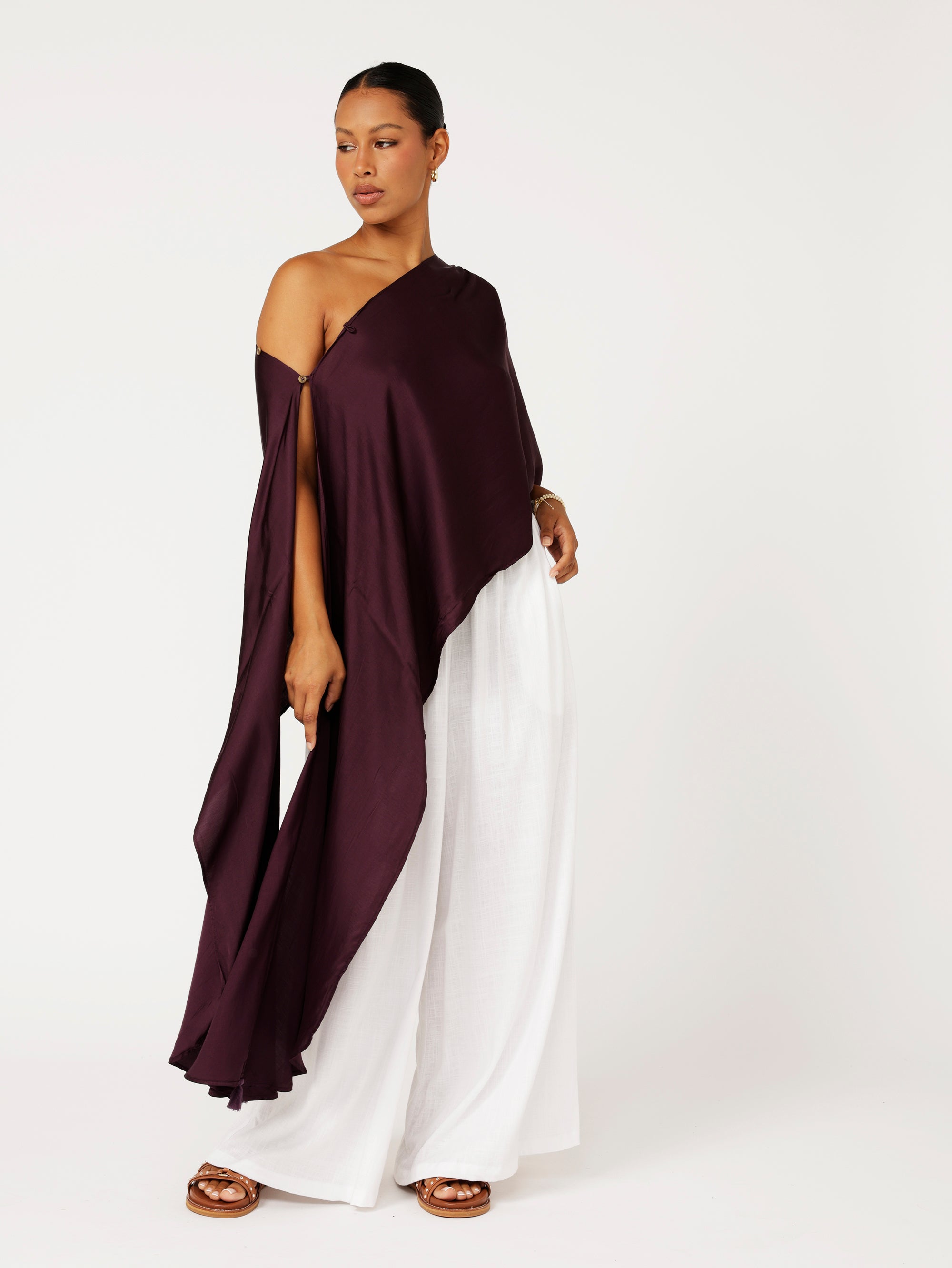 Soirée Wrap | Satin | Grape - Saffron Road