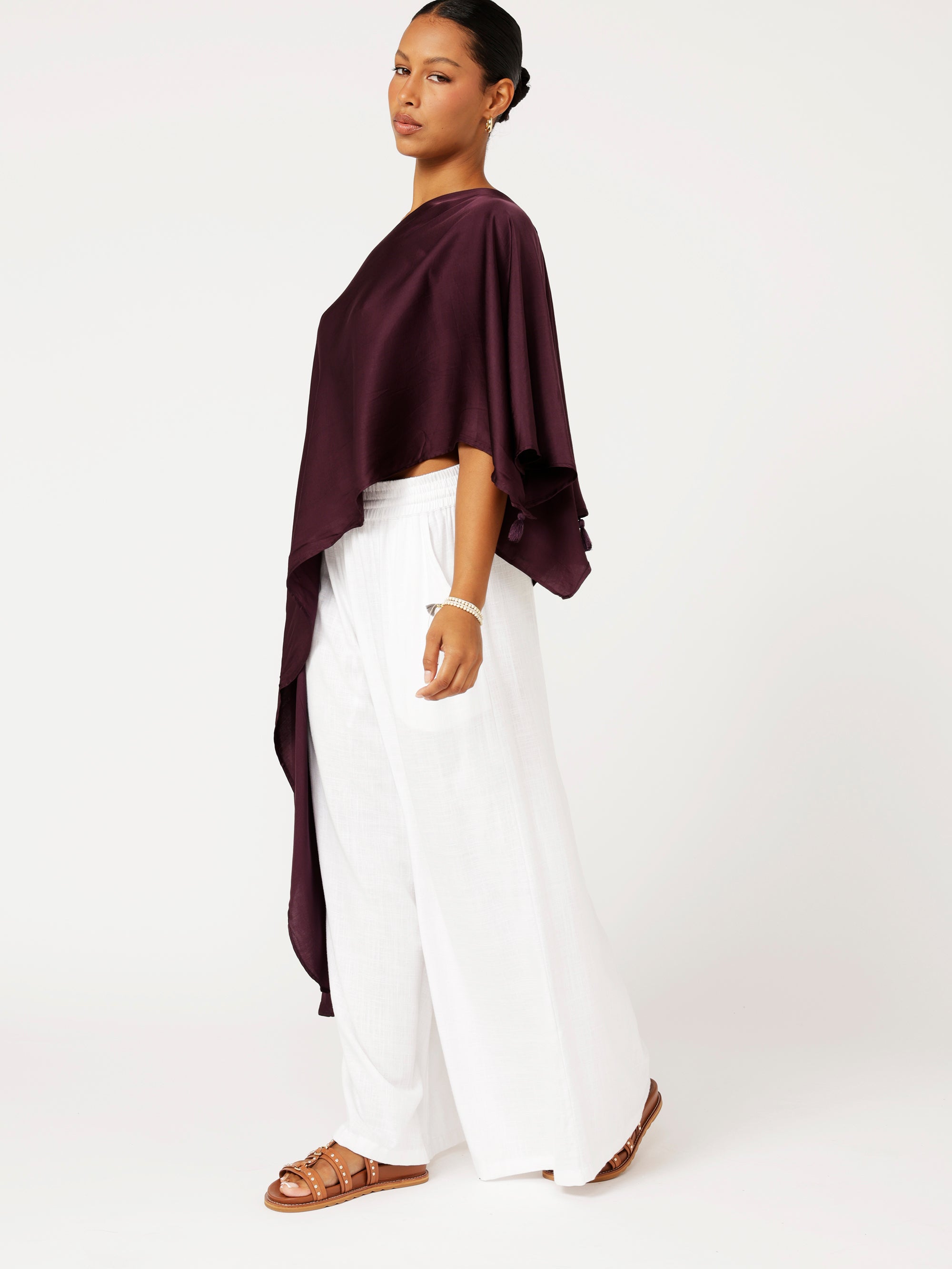 Soirée Wrap | Satin | Grape - Saffron Road