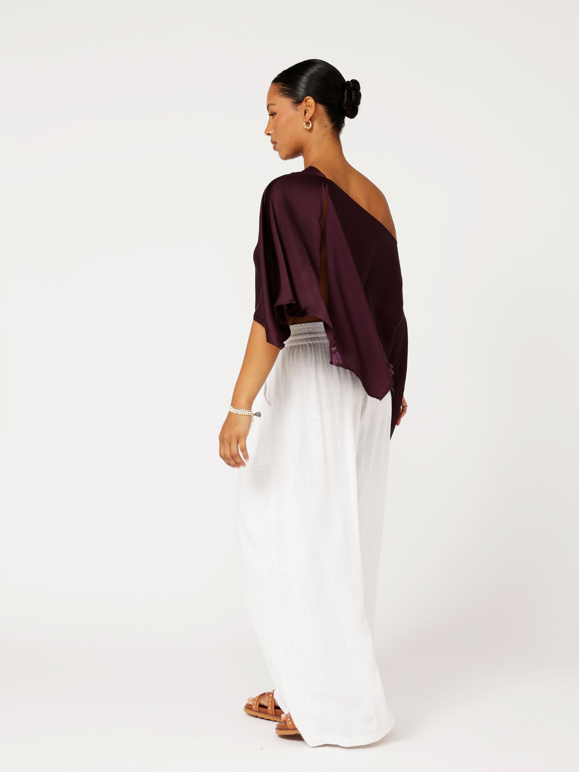 Soirée Wrap | Satin | Grape - Saffron Road
