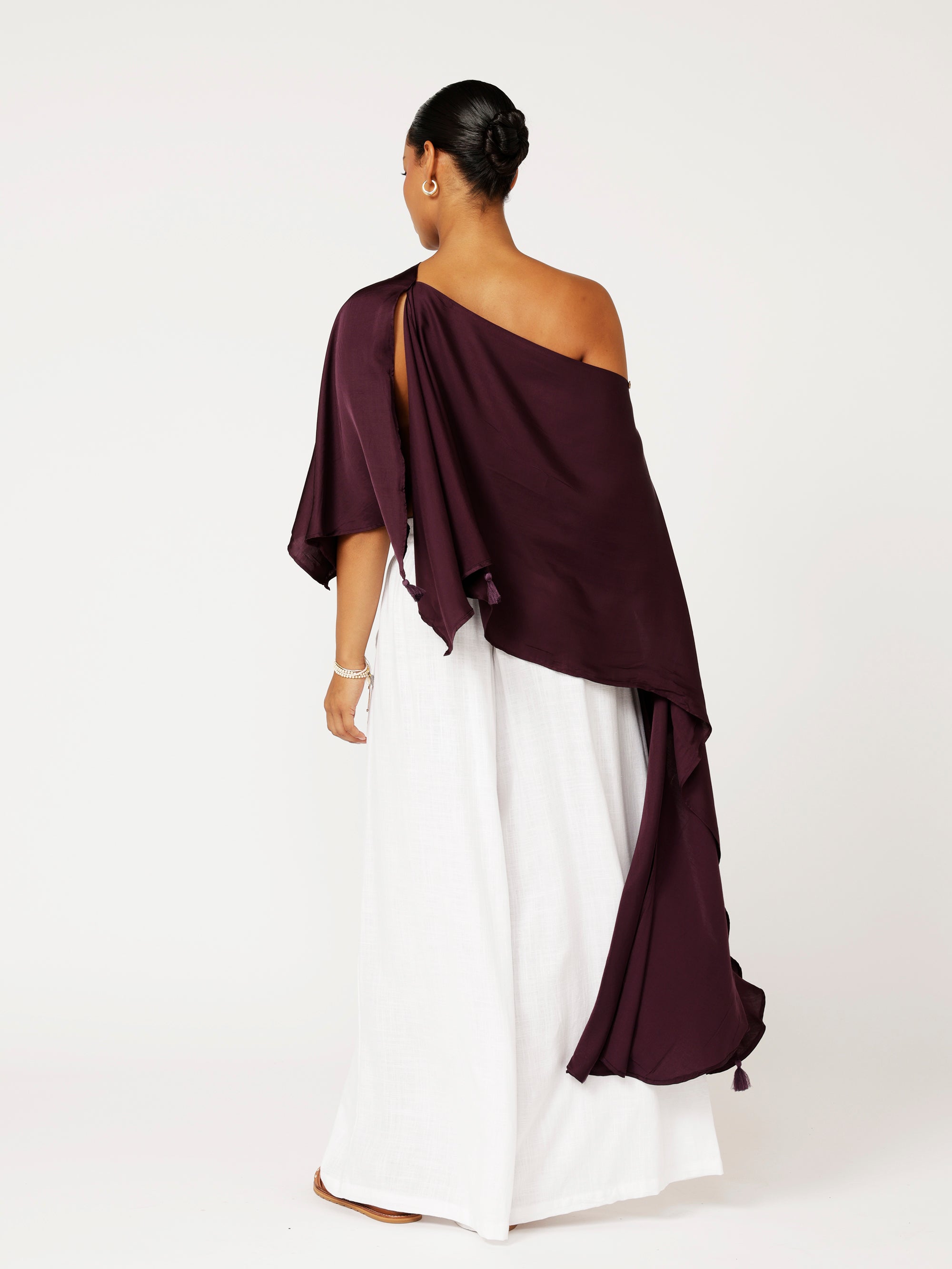 Soirée Wrap | Satin | Grape - Saffron Road