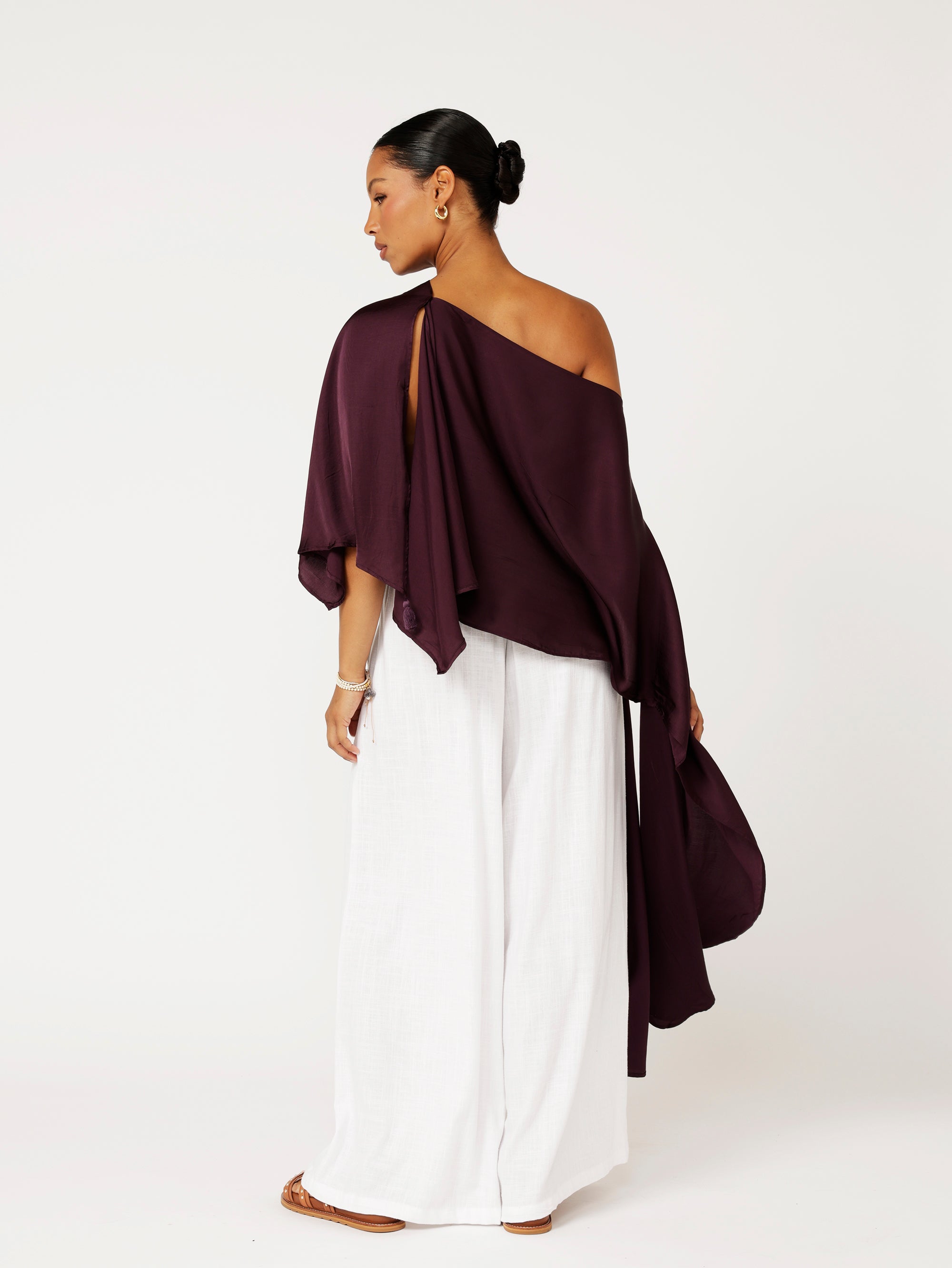 Soirée Wrap | Satin | Grape - Saffron Road
