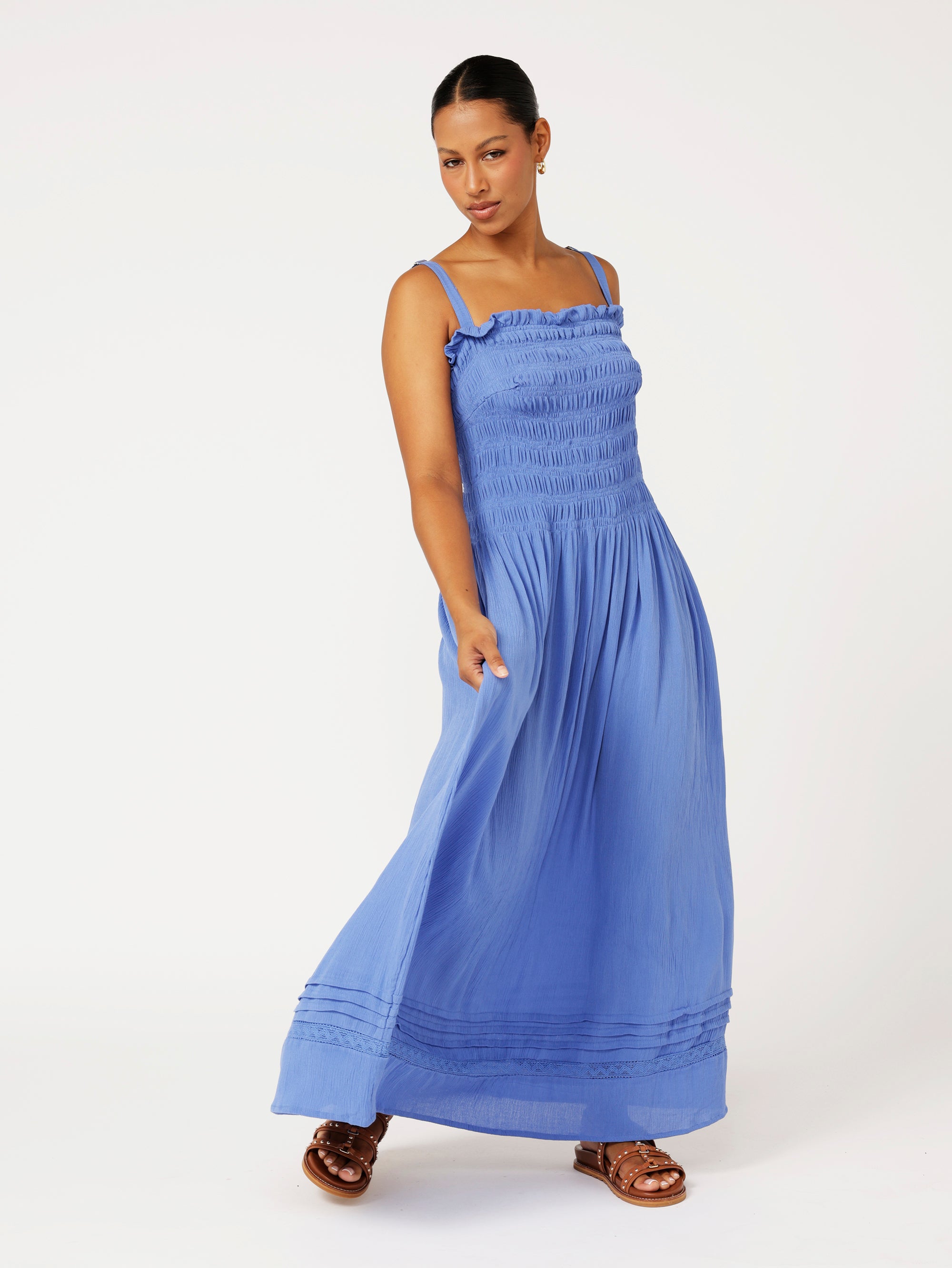 Sunset Dress | Cornflower Crinkle - Saffron Road