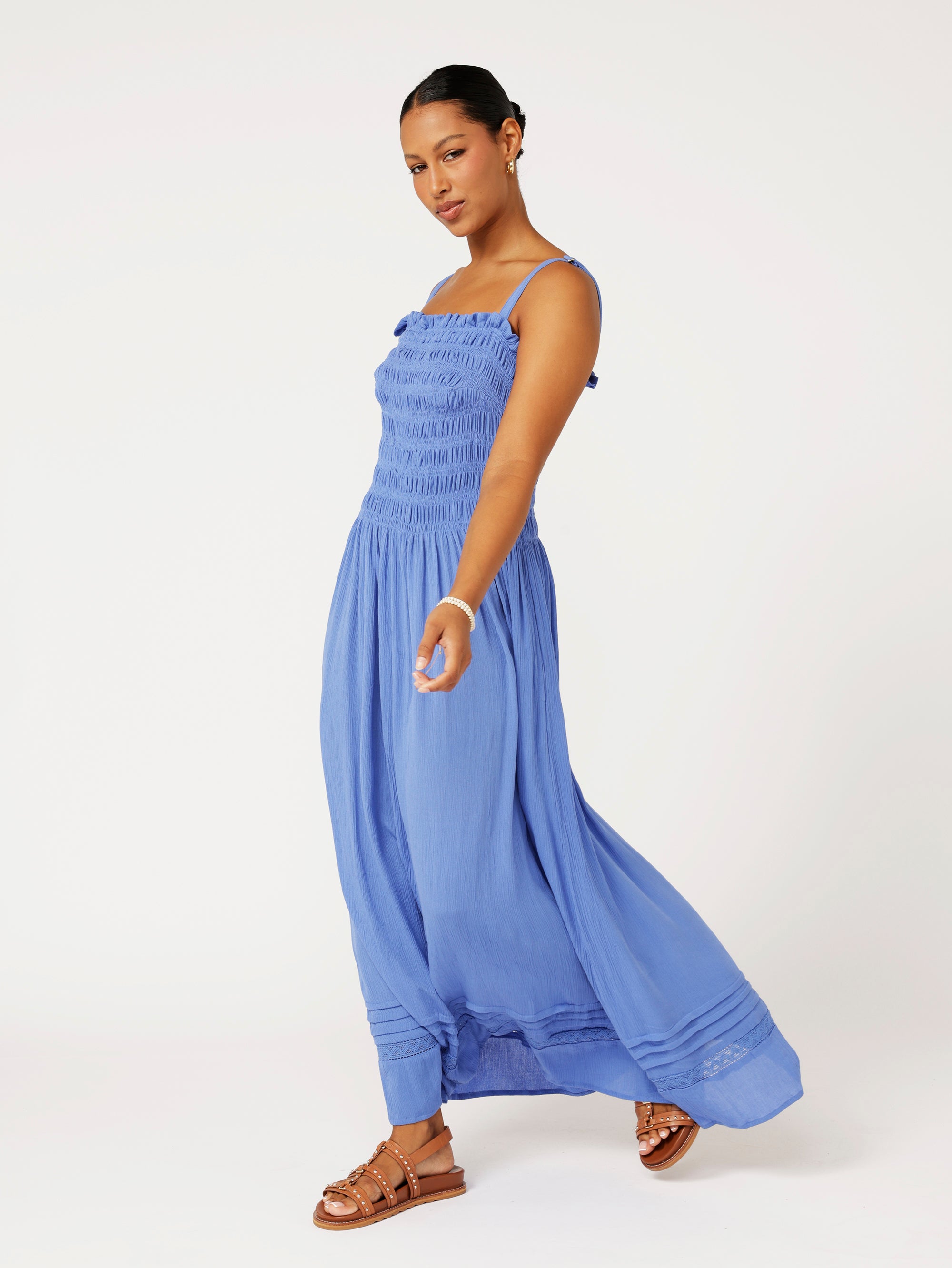 Sunset Dress | Cornflower Crinkle - Saffron Road