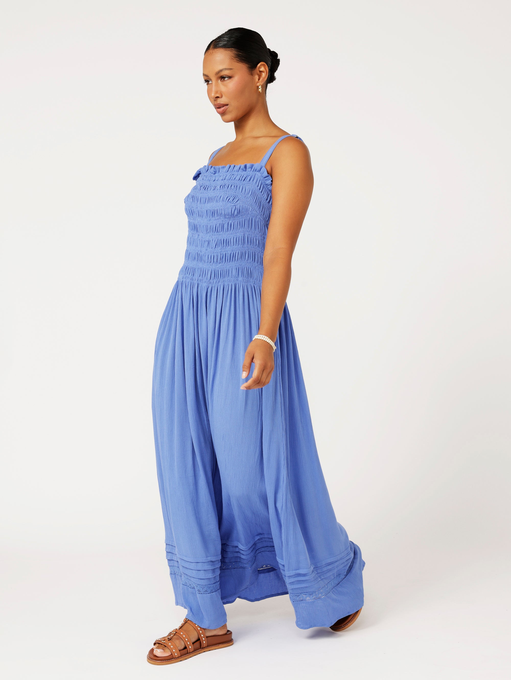 Sunset Dress | Cornflower Crinkle - Saffron Road