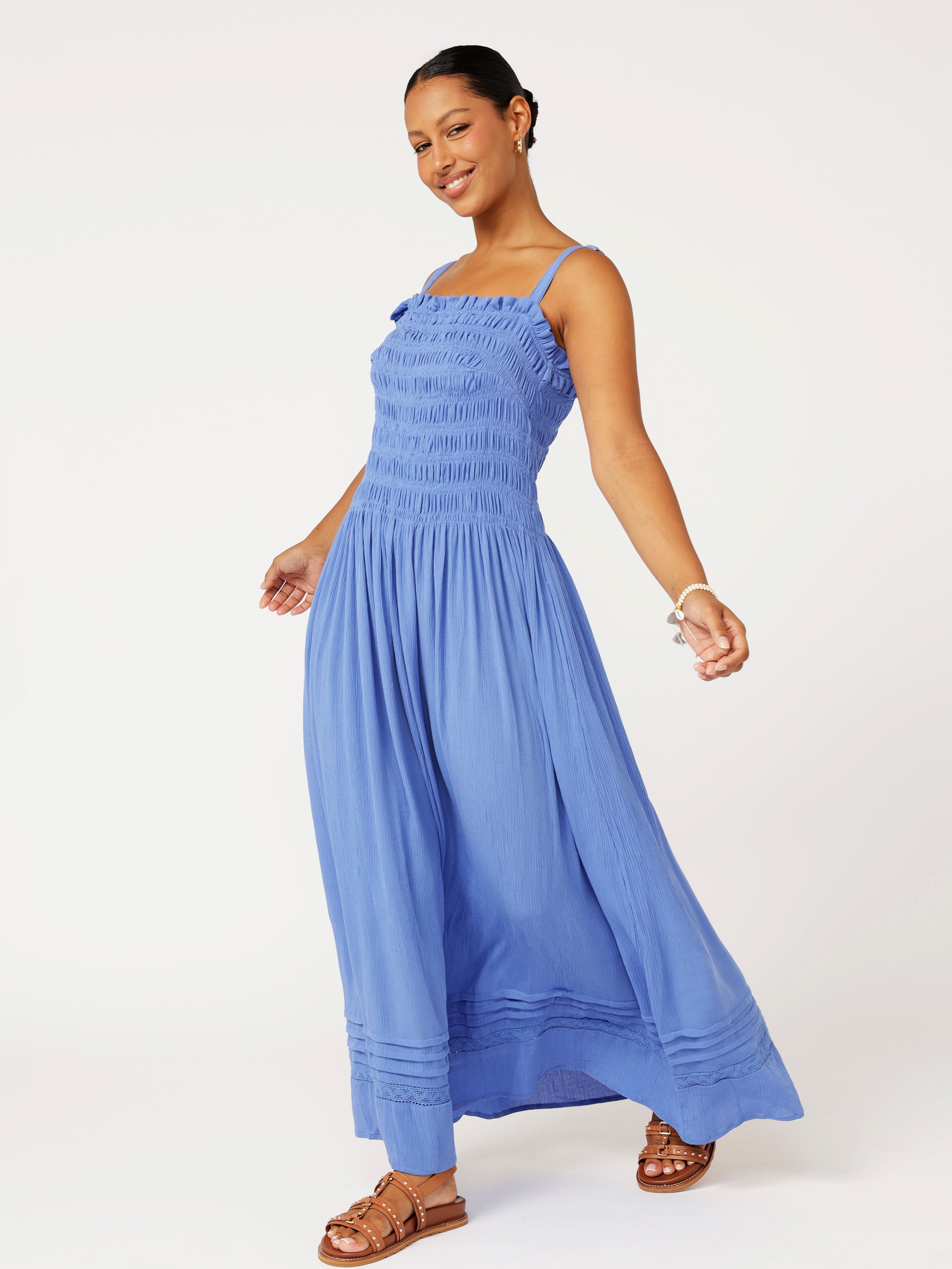 Sunset Dress | Cornflower Crinkle - Saffron Road