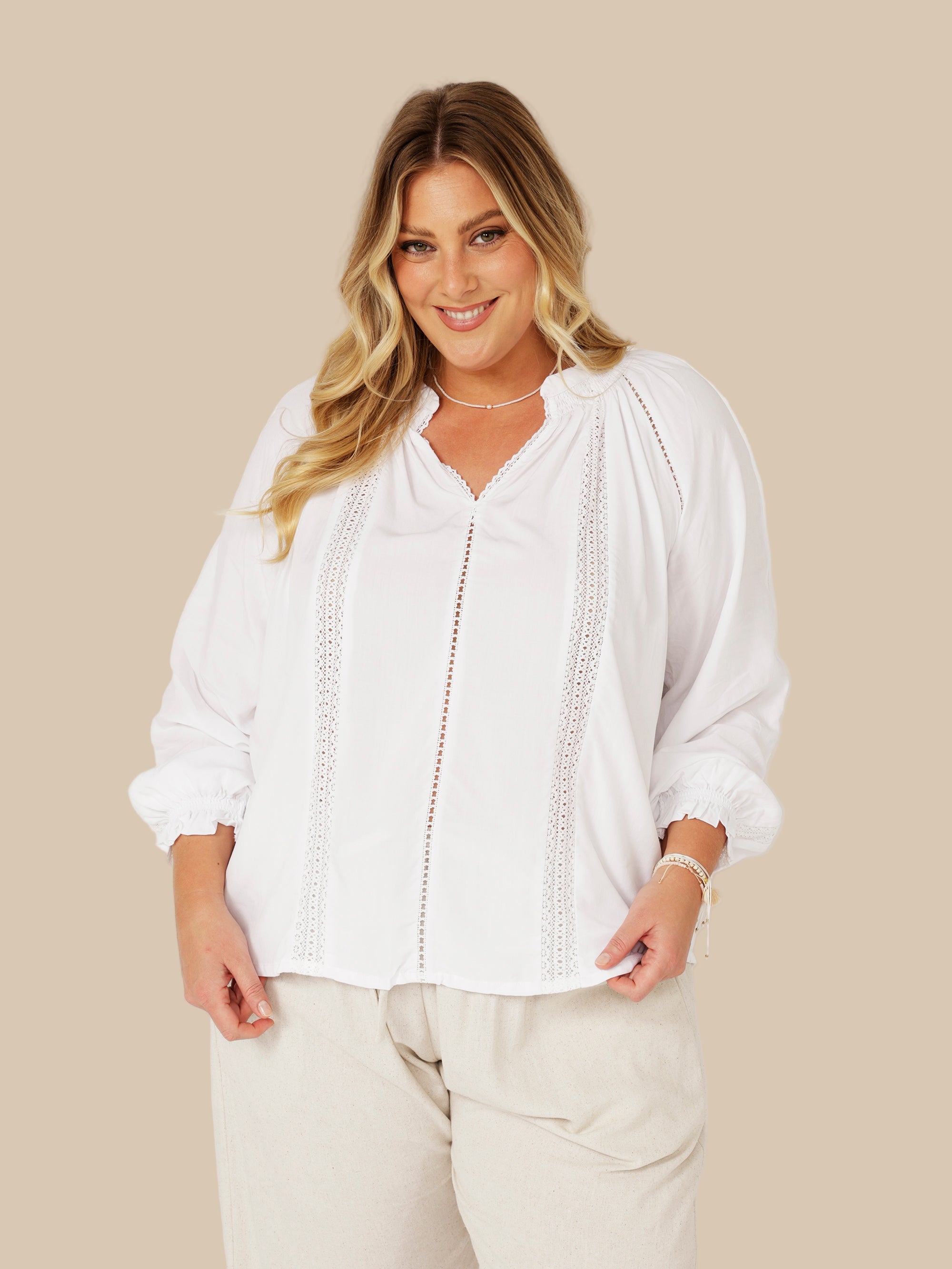 Phoebe Blouse | White - Saffron Road