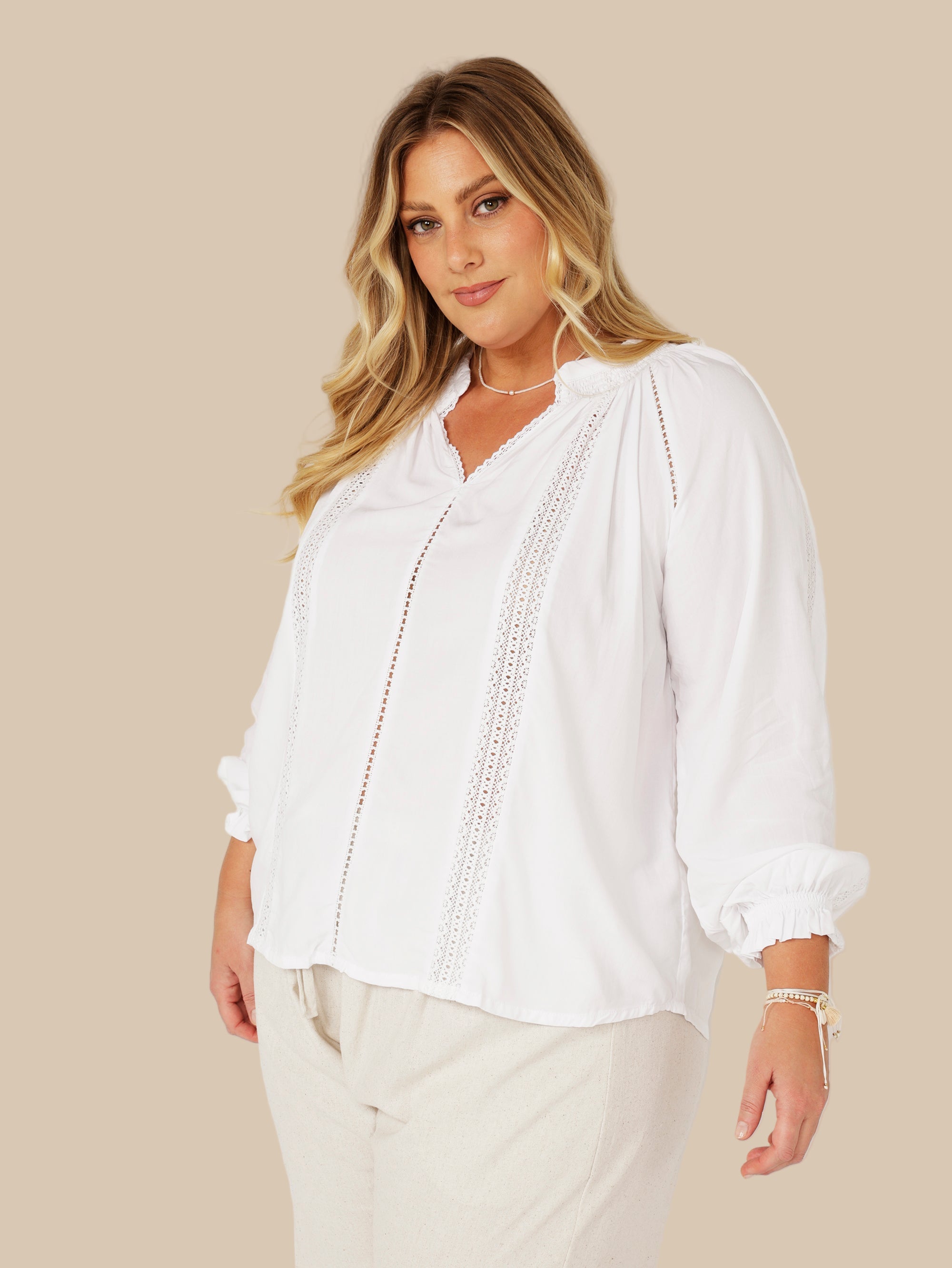 Phoebe Blouse | White - Saffron Road