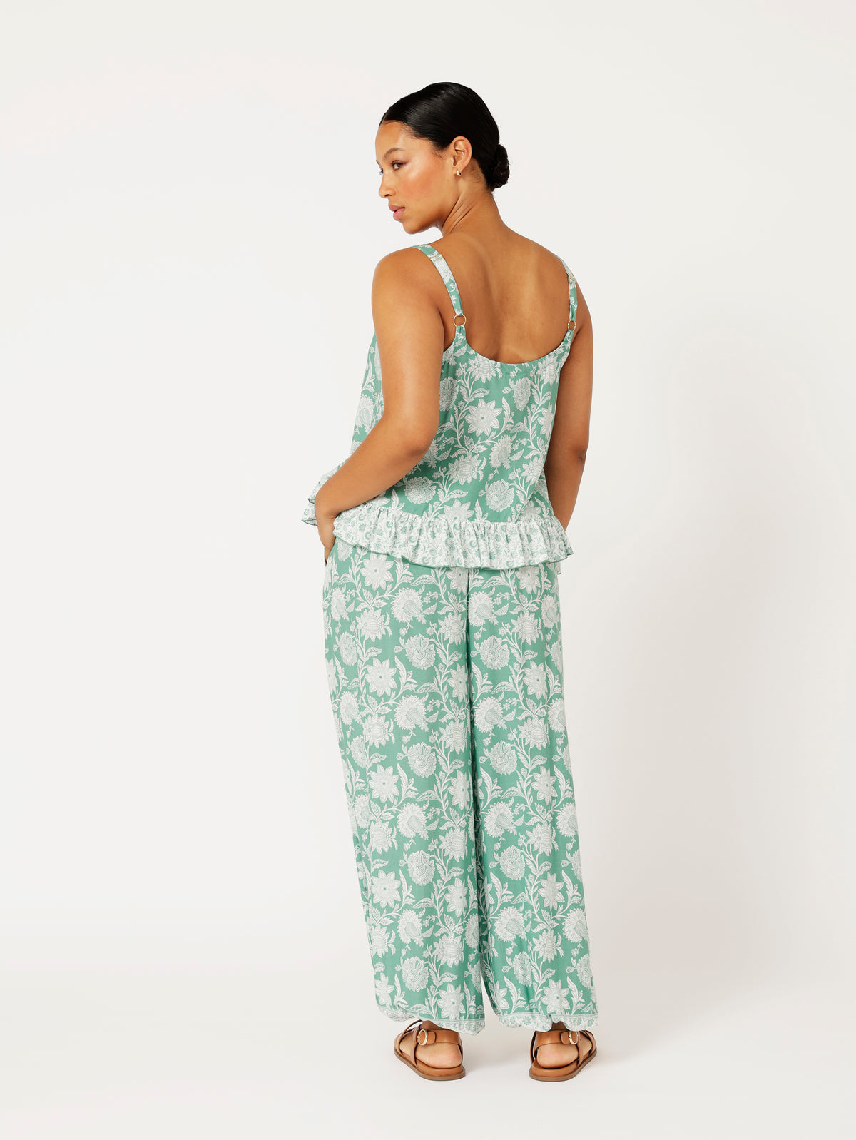 Lily Rose Singlet | CROPPED | Sage Indian Flower - Saffron Road