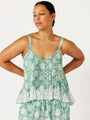 Lily Rose Singlet | CROPPED | Sage Indian Flower - Saffron Road