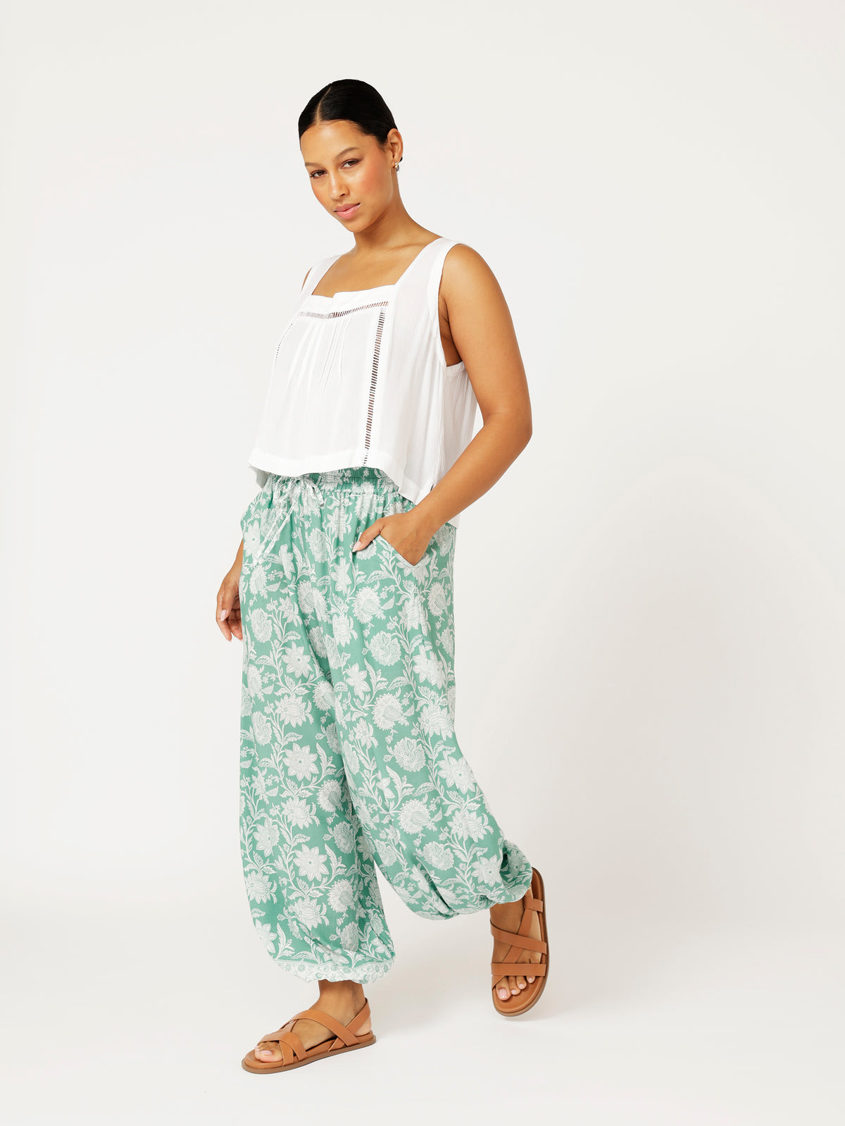 Balloon Pant | Sage Indian Flower - Saffron Road