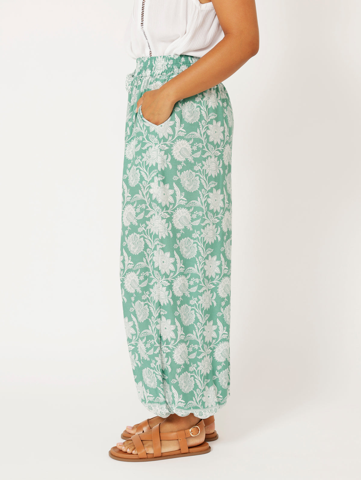 Balloon Pant | Sage Indian Flower - Saffron Road
