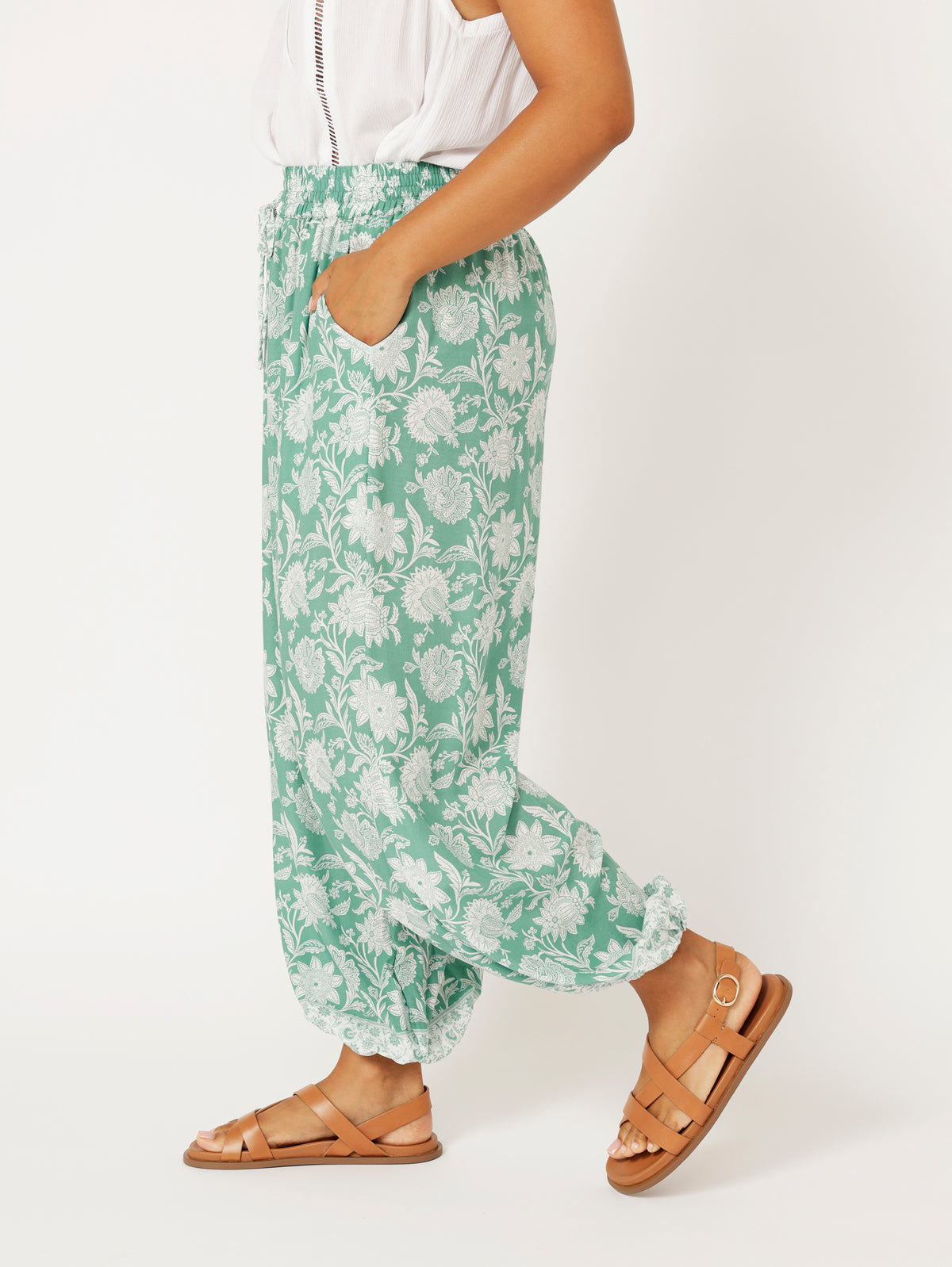 Balloon Pant | Sage Indian Flower - Saffron Road