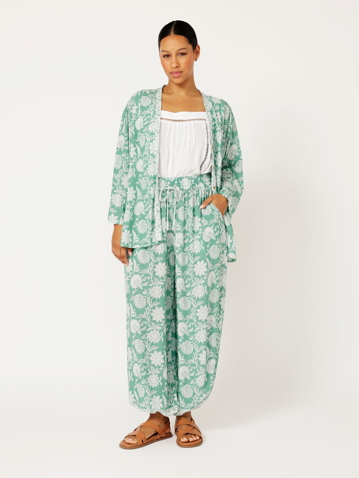 Balloon Pant | Sage Indian Flower - Saffron Road