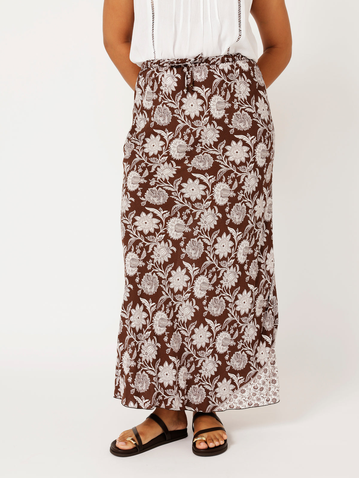 Violet Skirt | Chocolate Indian Flower - Saffron Road