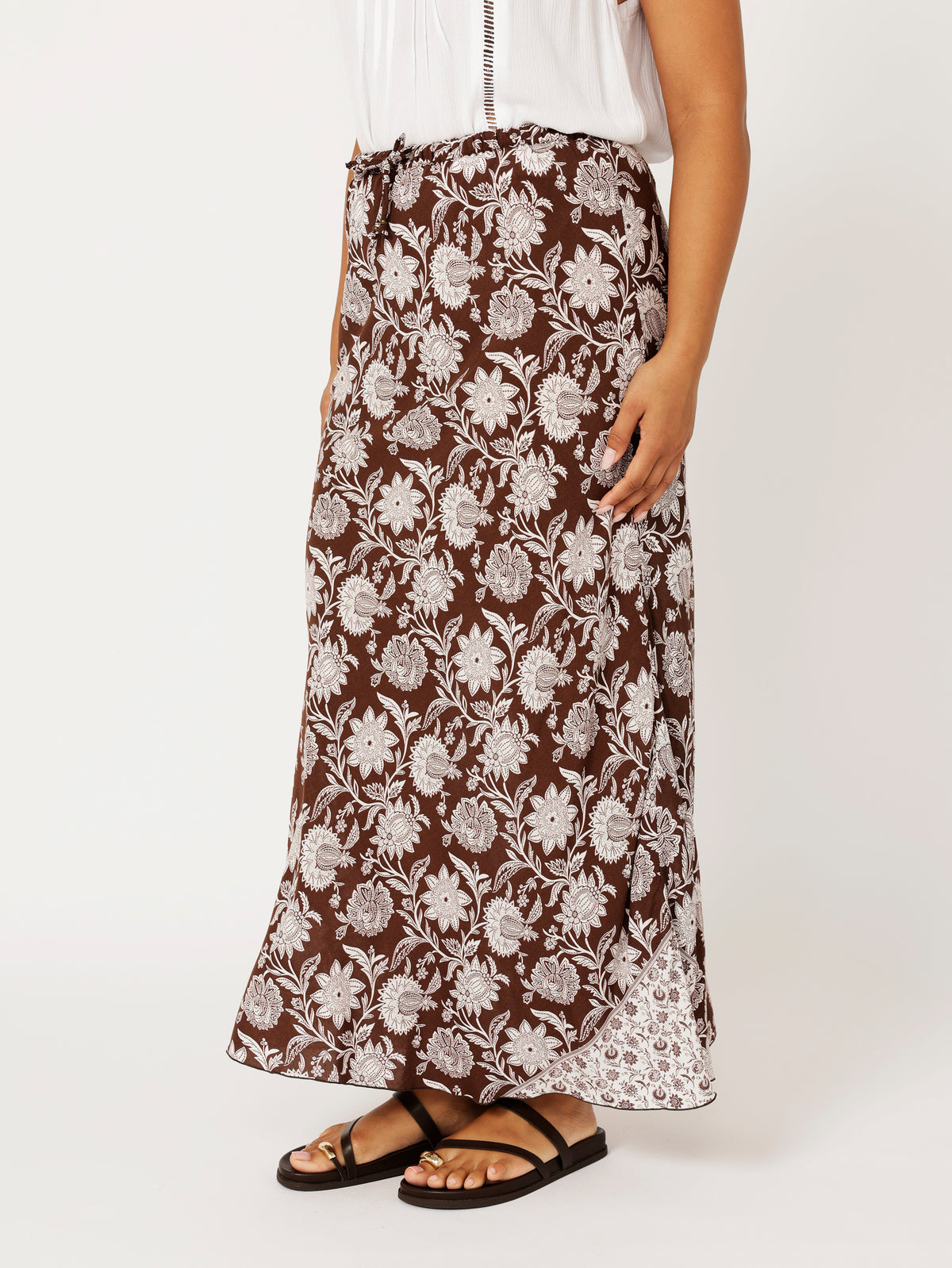 Violet Skirt | Chocolate Indian Flower - Saffron Road