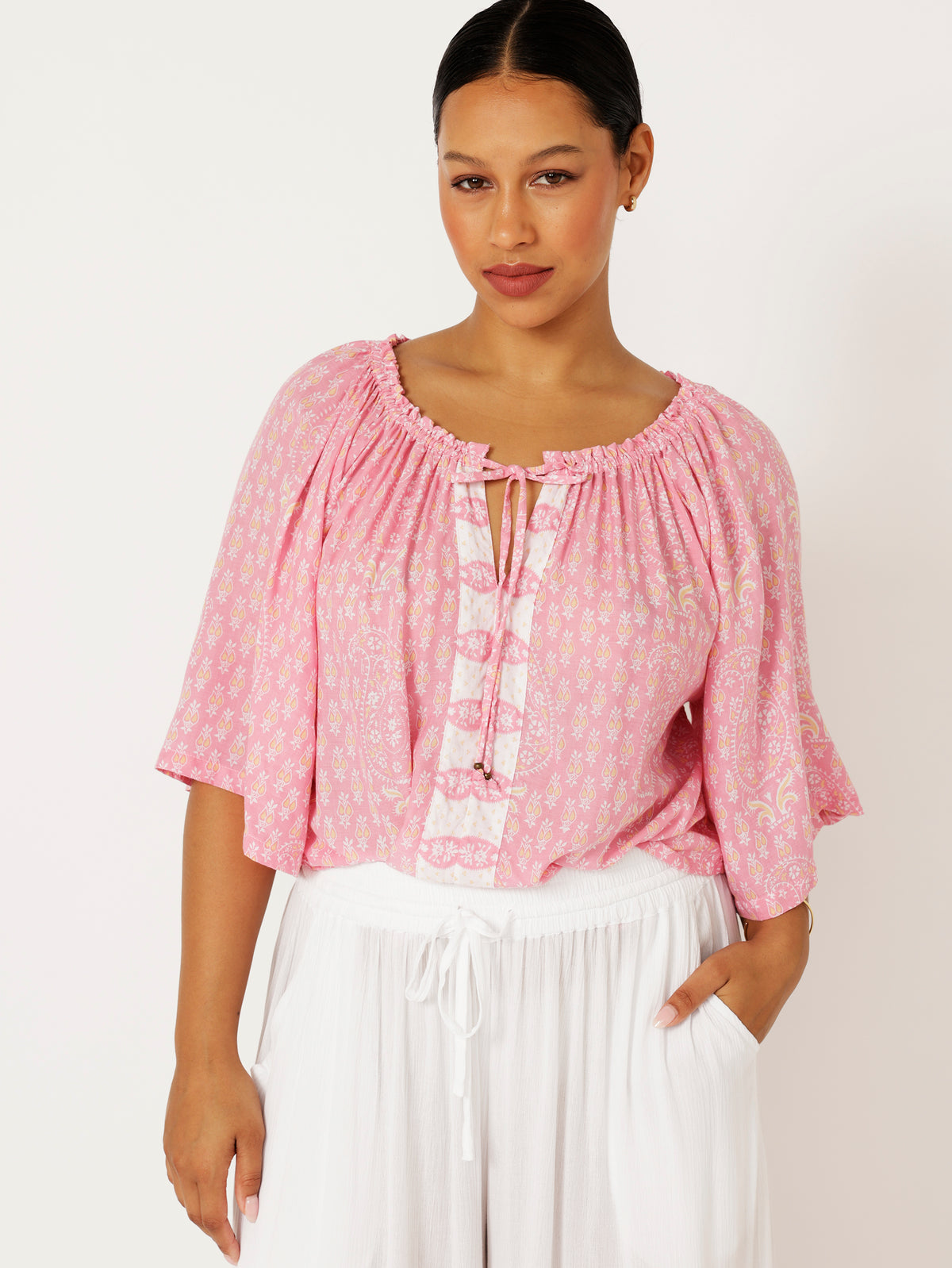 Festival Dreaming Top | Blossom Block Print - Saffron Road