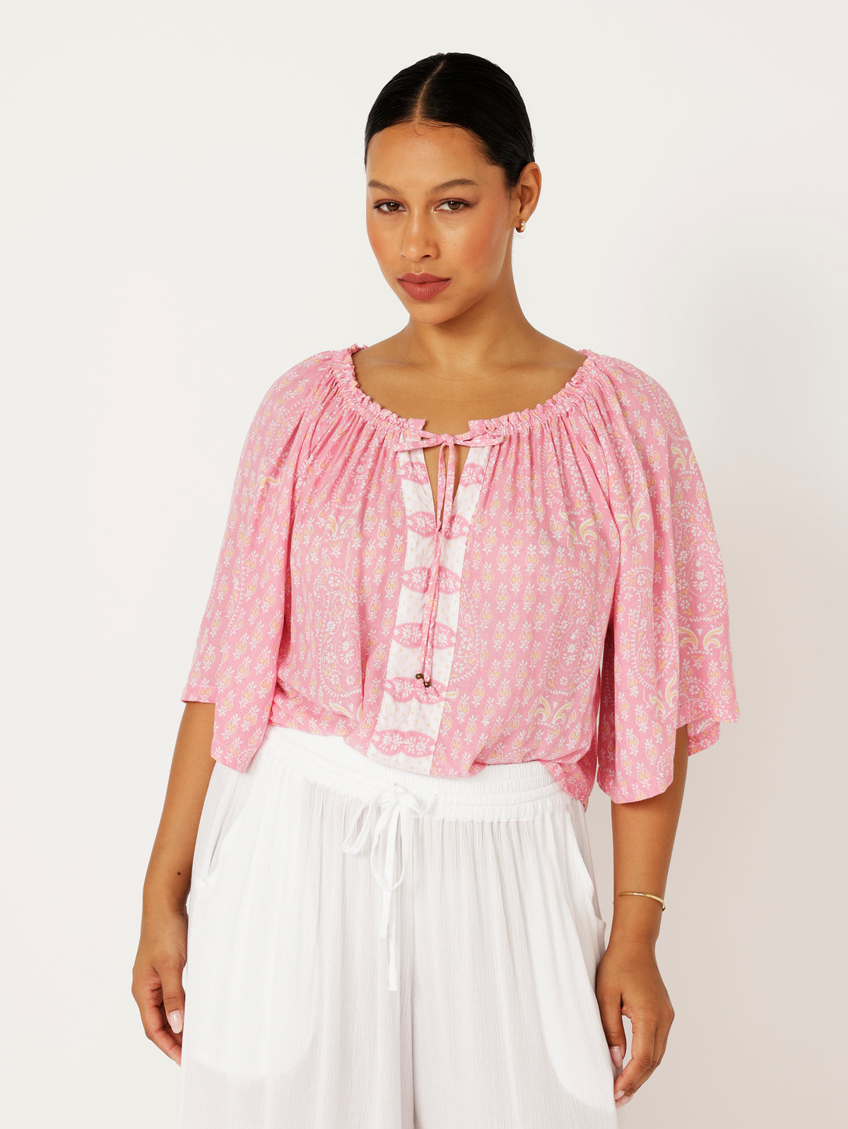Festival Dreaming Top | Blossom Block Print - Saffron Road