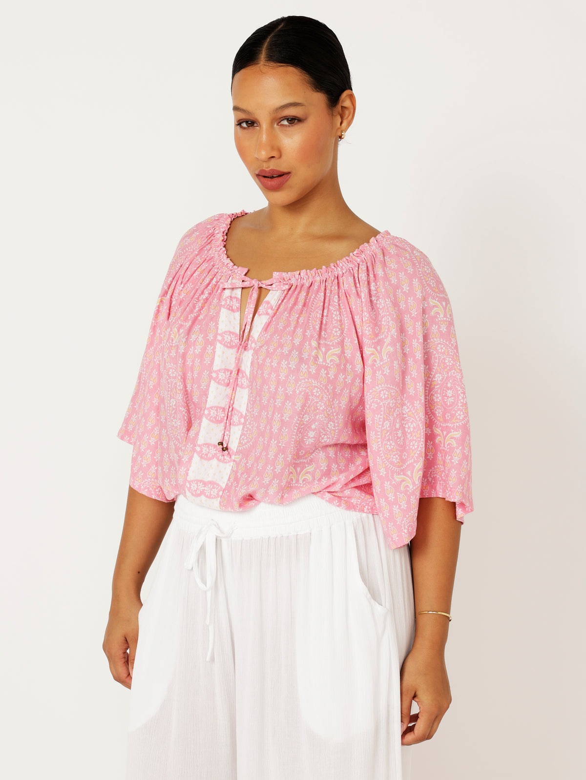 Festival Dreaming Top | Blossom Block Print - Saffron Road