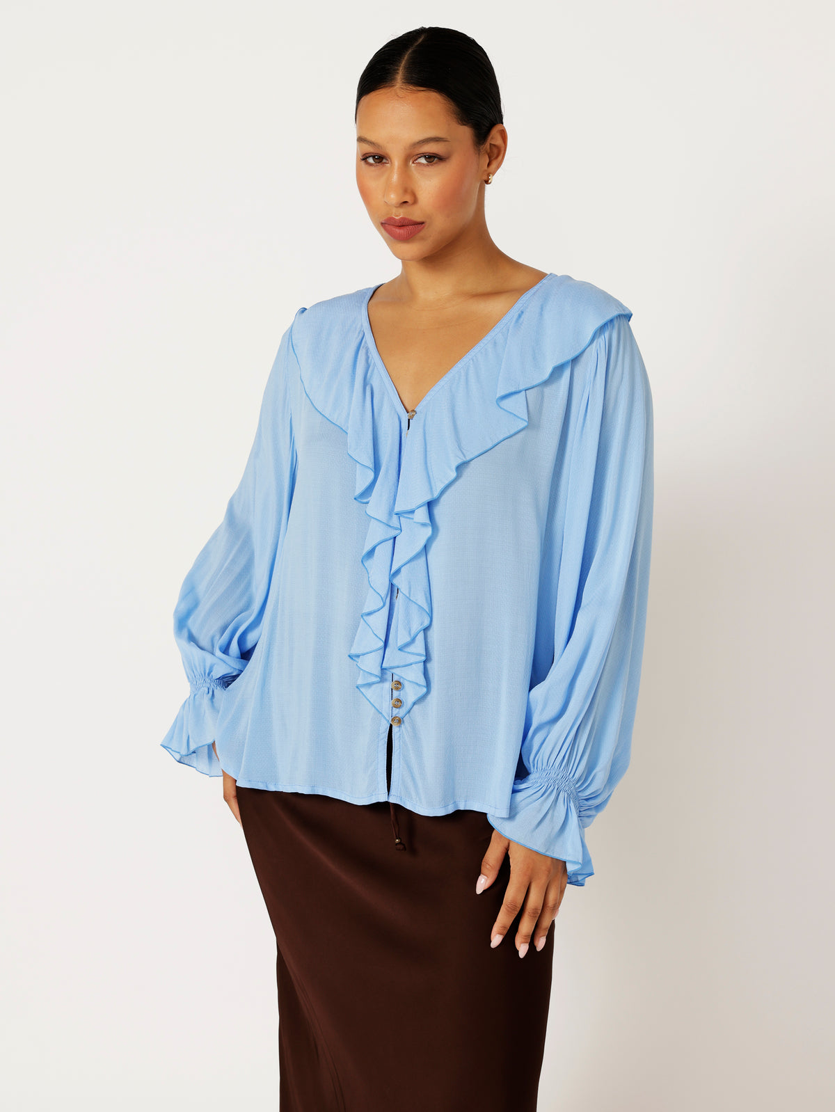 Stevie Blouse | Powder Blue - Saffron Road