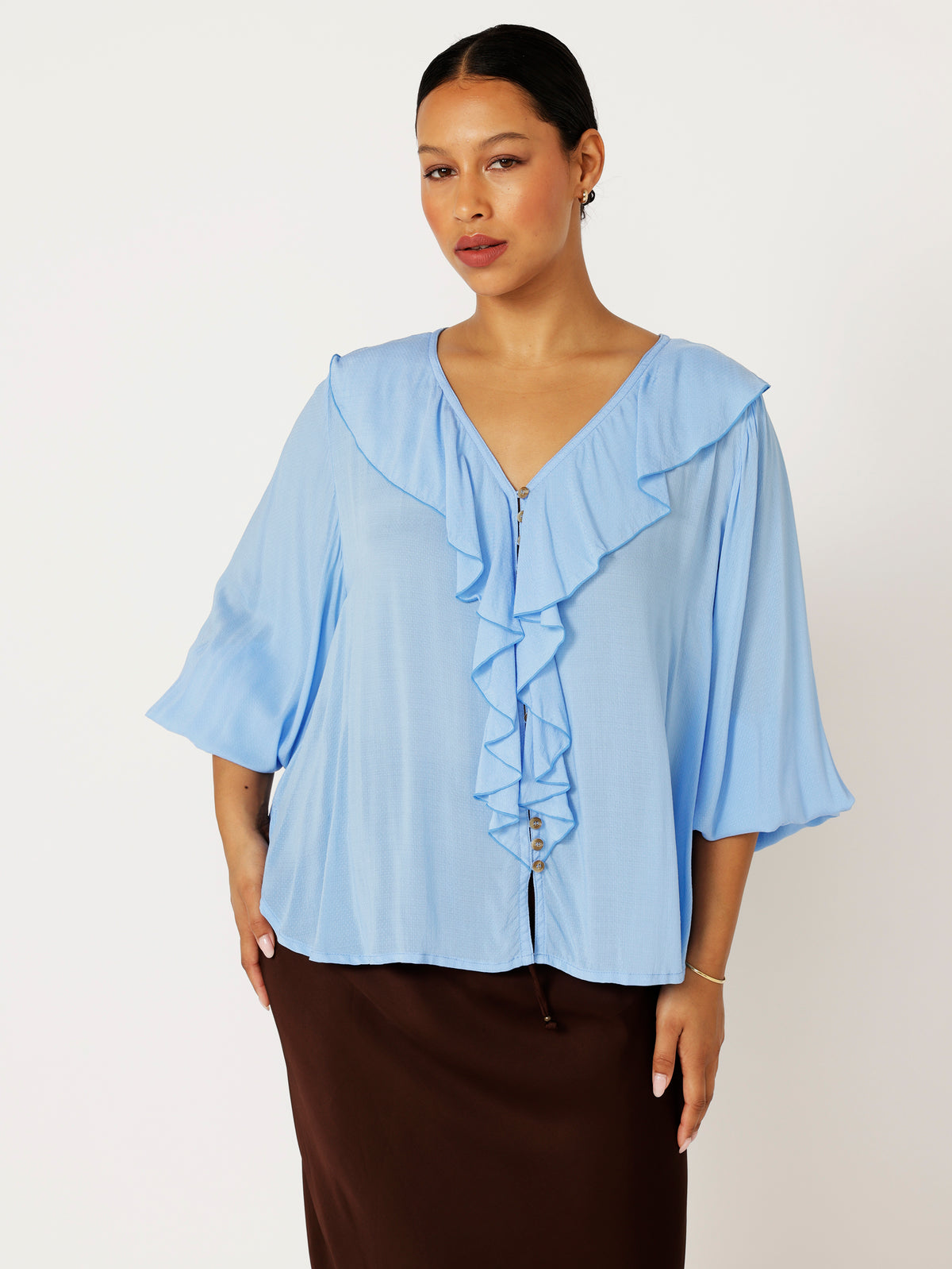 Stevie Blouse | Powder Blue - Saffron Road