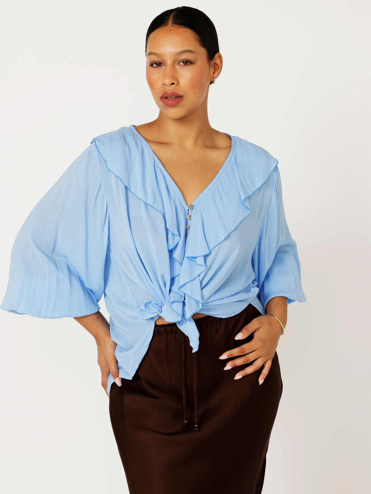 Stevie Blouse | Powder Blue - Saffron Road