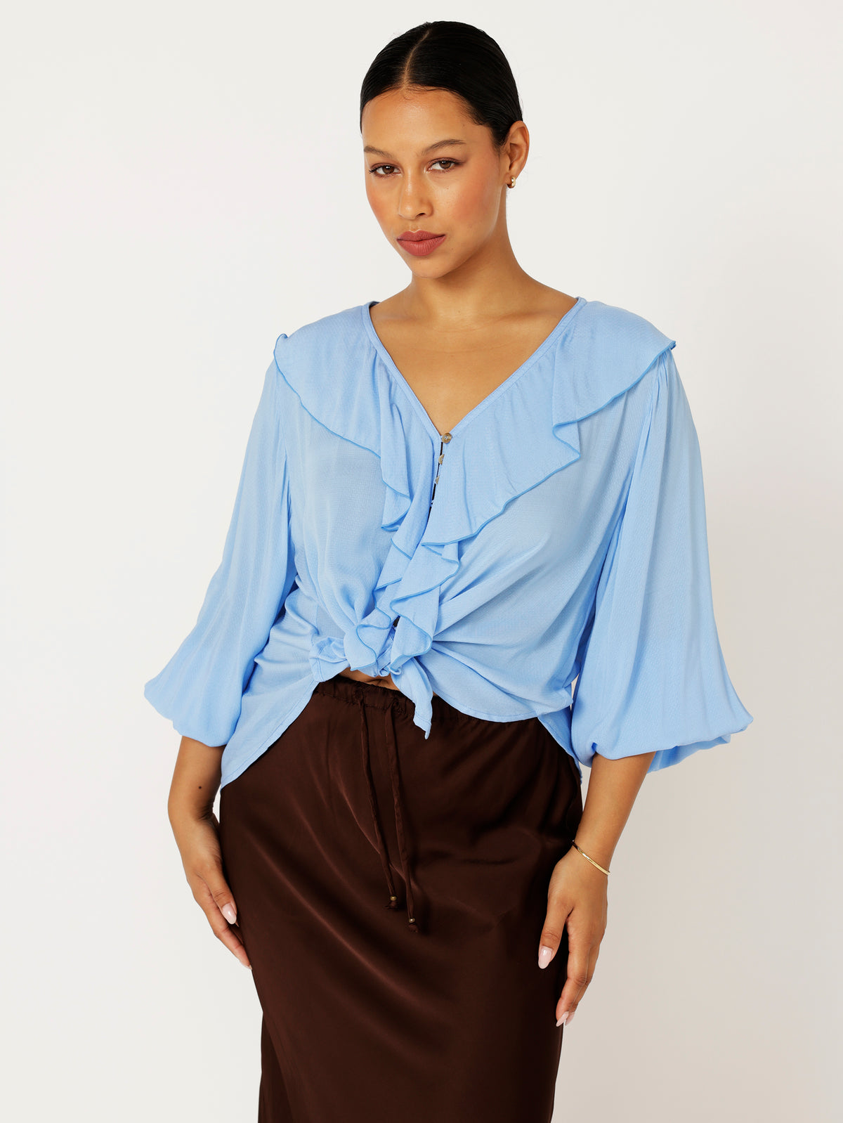 Stevie Blouse | Powder Blue - Saffron Road