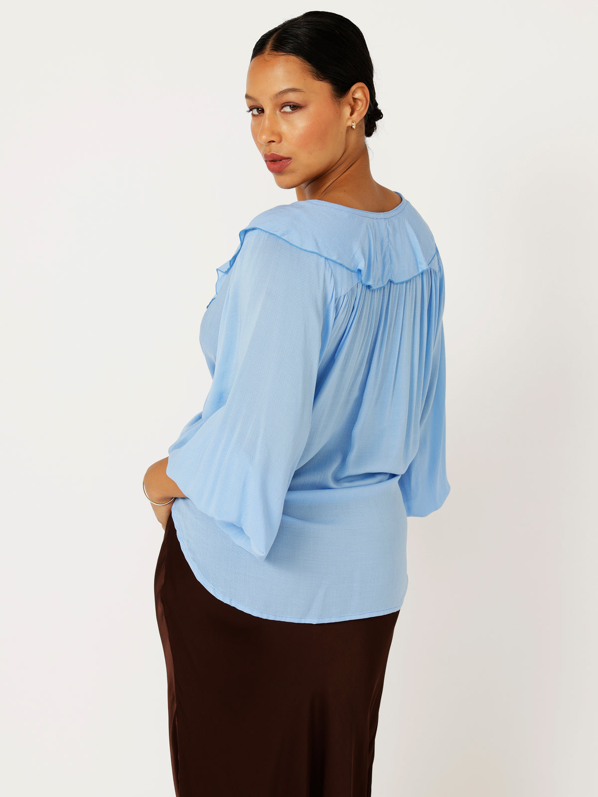 Stevie Blouse | Powder Blue - Saffron Road