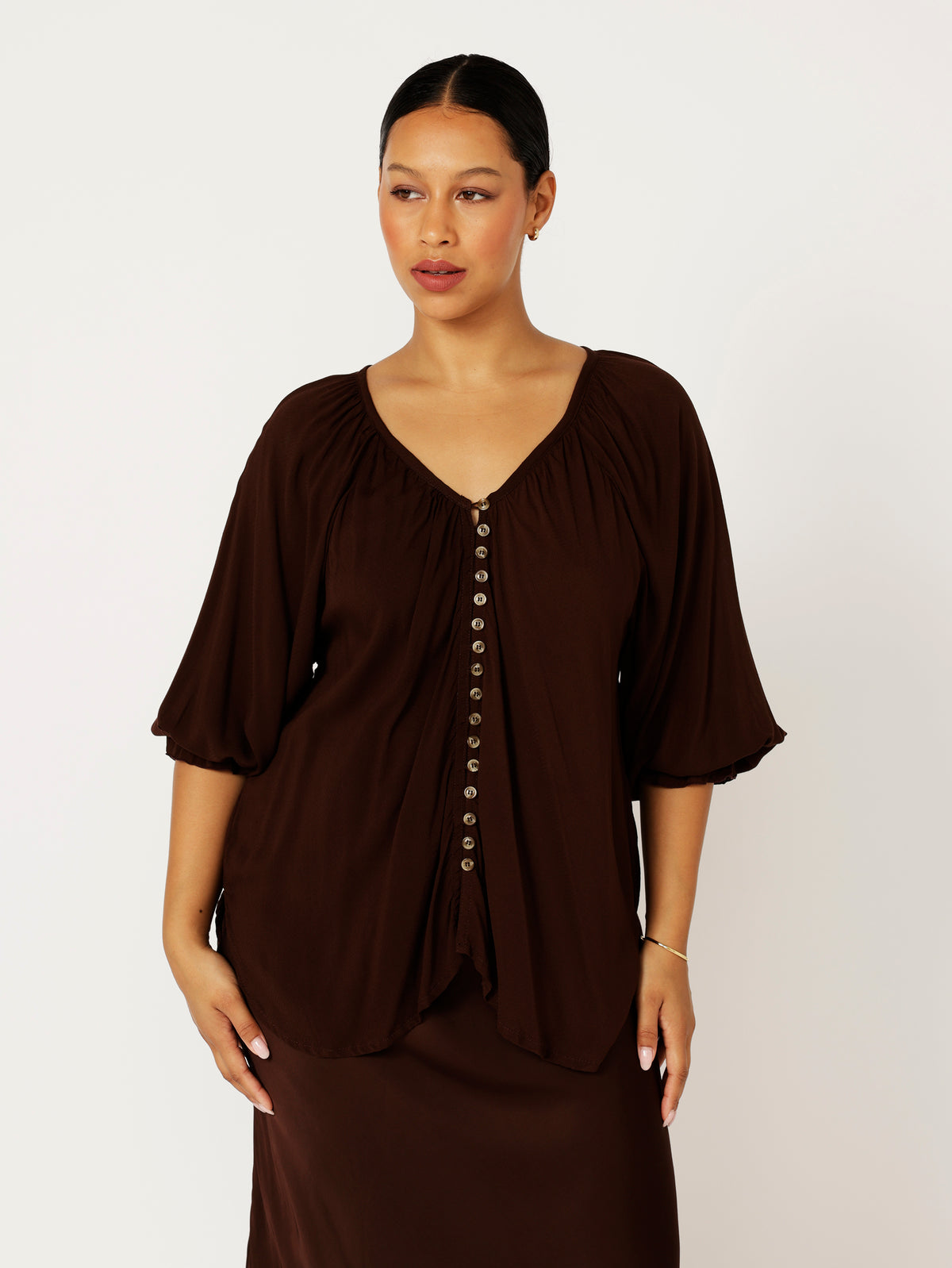 Florence Blouse | Chocolate - Saffron Road