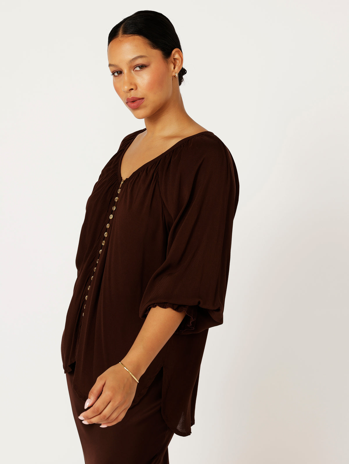Florence Blouse | Chocolate - Saffron Road
