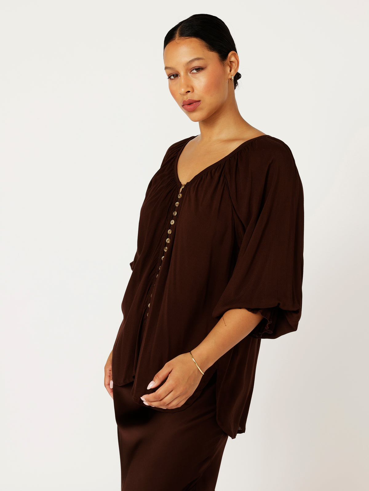 Florence Blouse | Chocolate - Saffron Road