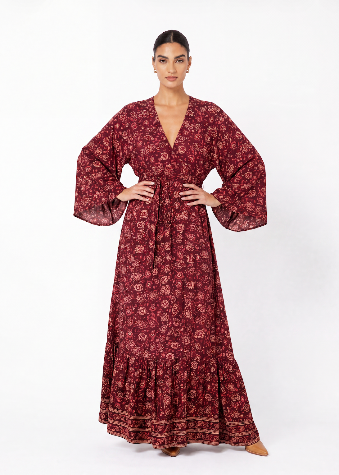 Wrap Dress | Vintage Wine - Saffron Road