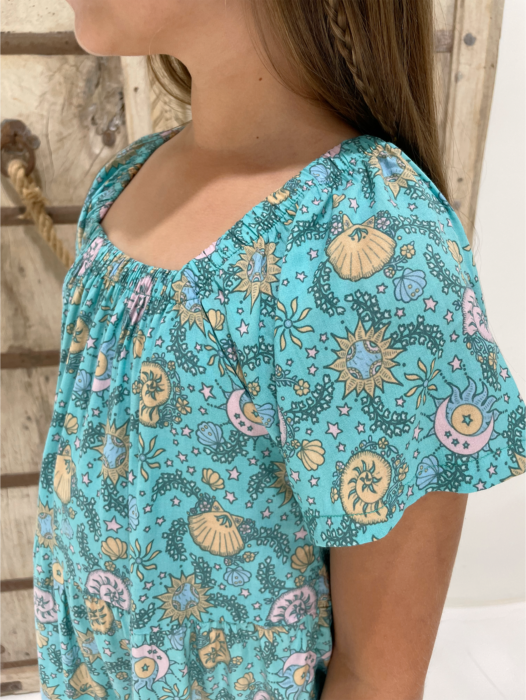 Mini Me Dress | Turquoise Shell - Saffron Road