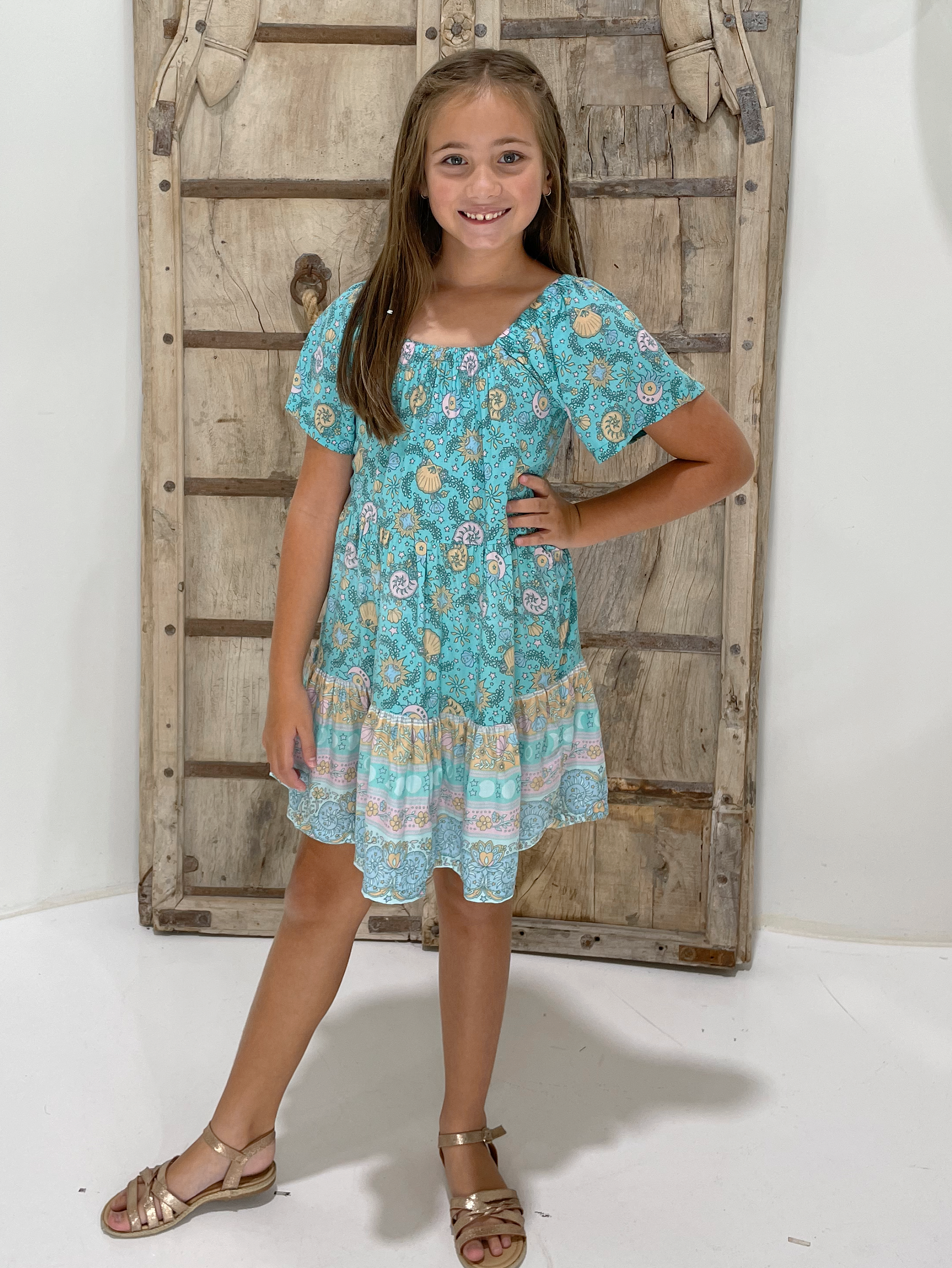 Mini Me Dress | Turquoise Shell - Saffron Road