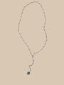 Necklace 20 | LONG - Freshwater Pearl with Agate Stone Silver - Saffron Road