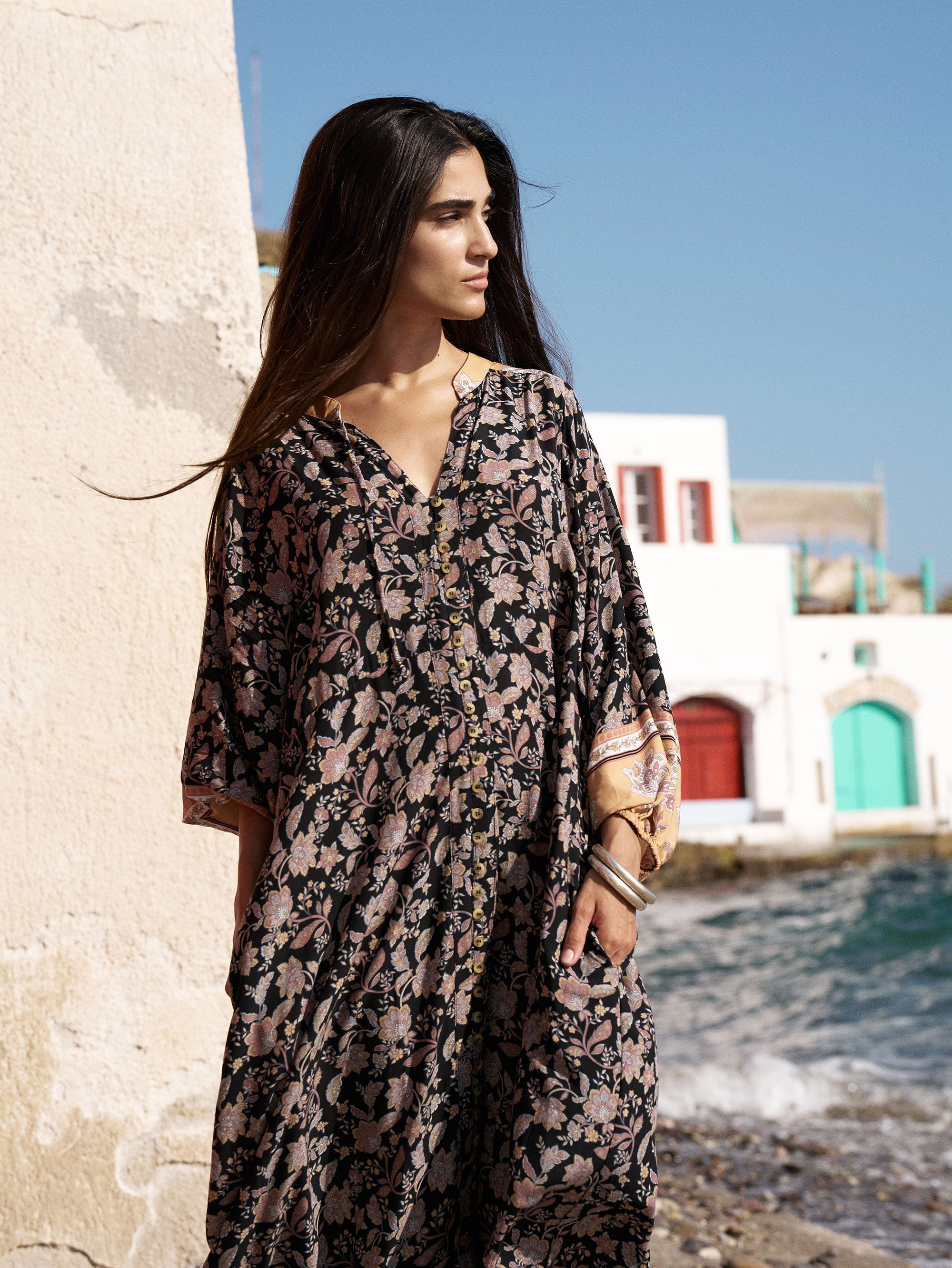 Traveller Dress | Mocha Bloom - Saffron Road