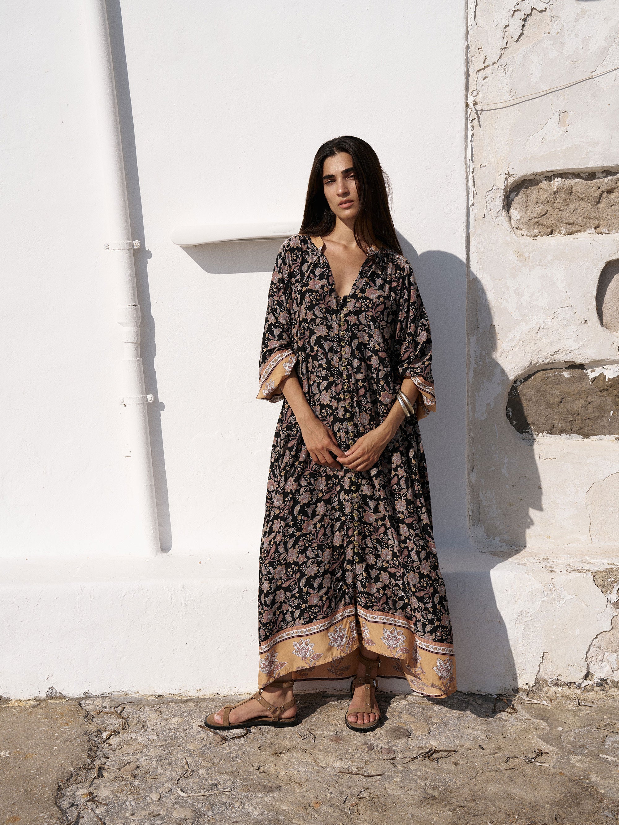 Traveller Dress | Mocha Bloom - Saffron Road