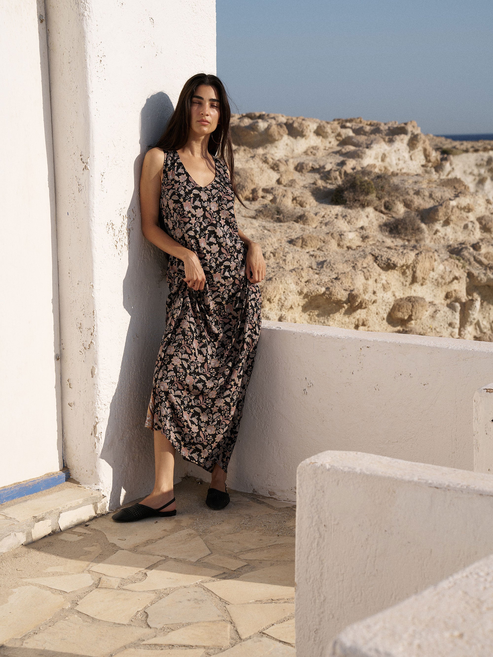 Viv Dress | Super Maxi | Mocha Bloom - Saffron Road