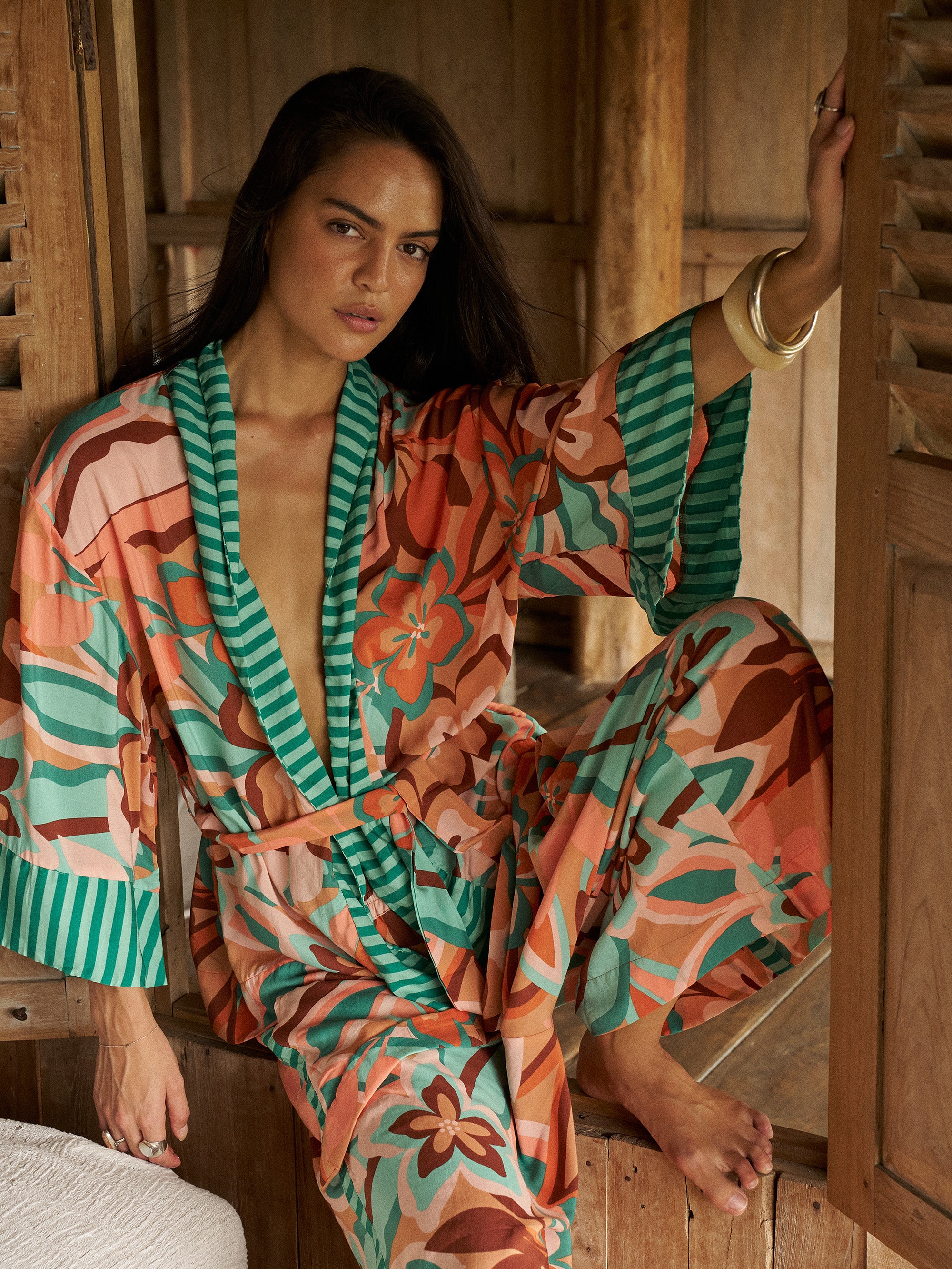 Kimono Shirt | Island Coral - Saffron Road