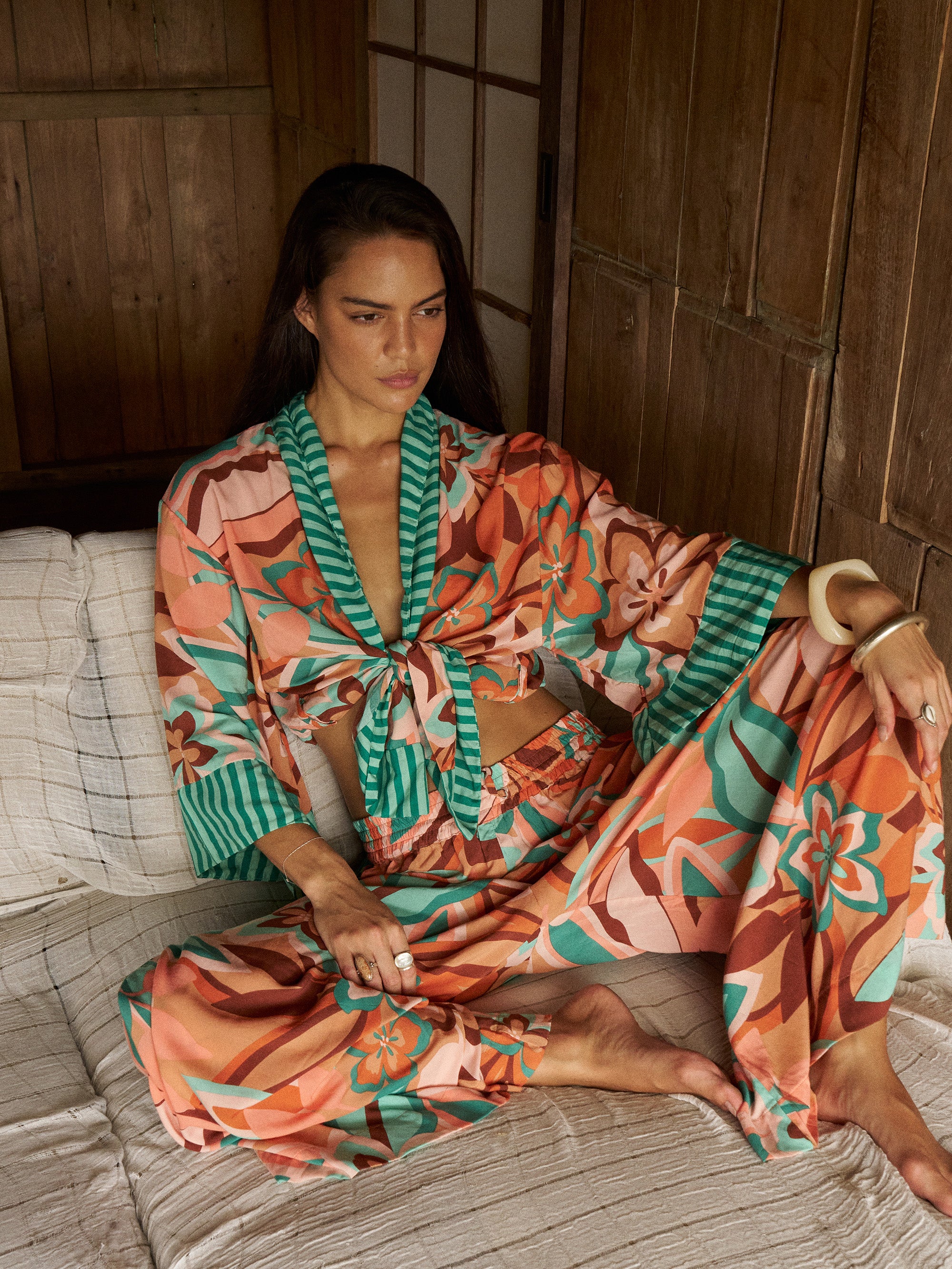 Kimono Shirt | Island Coral - Saffron Road
