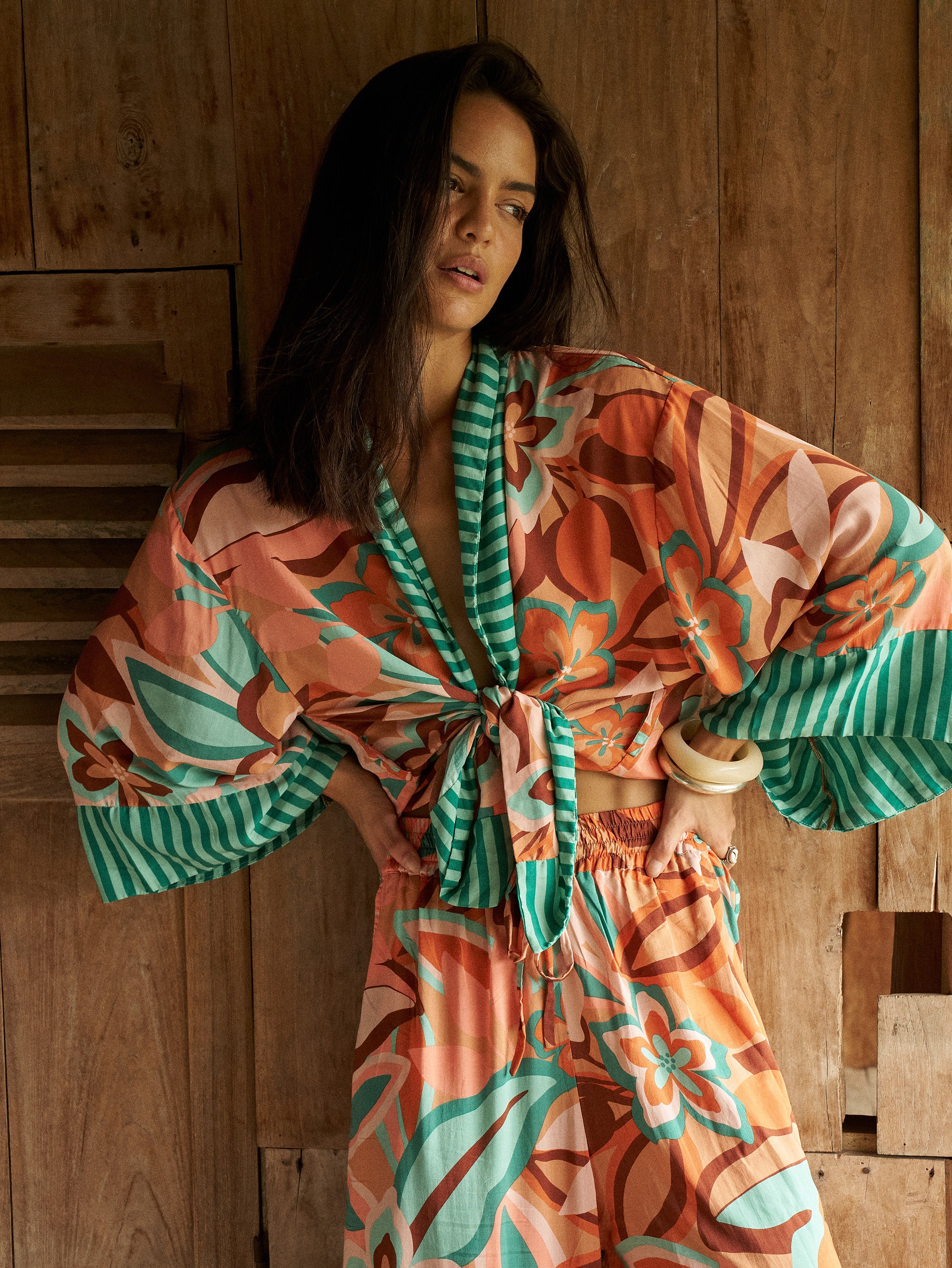 Kimono Shirt | Island Coral - Saffron Road