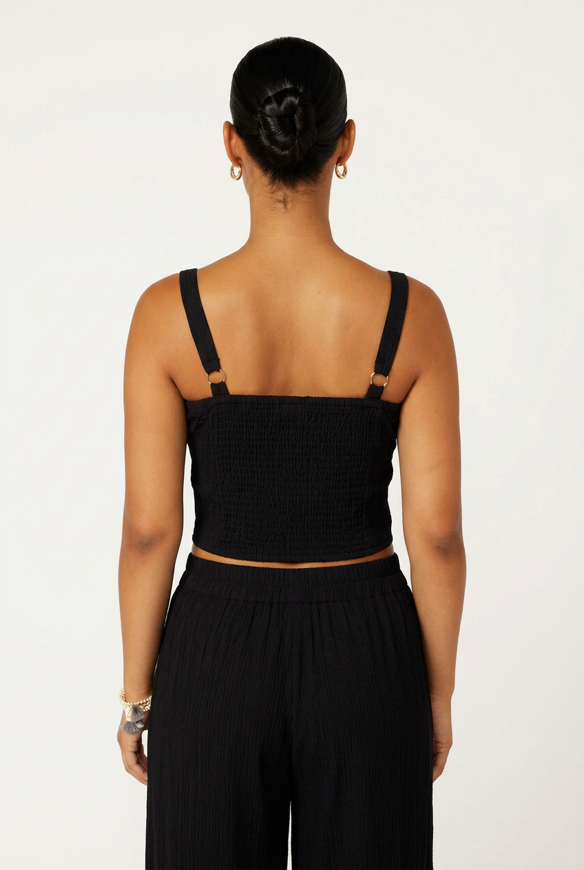 Bralette | Black Crinkle - Saffron Road