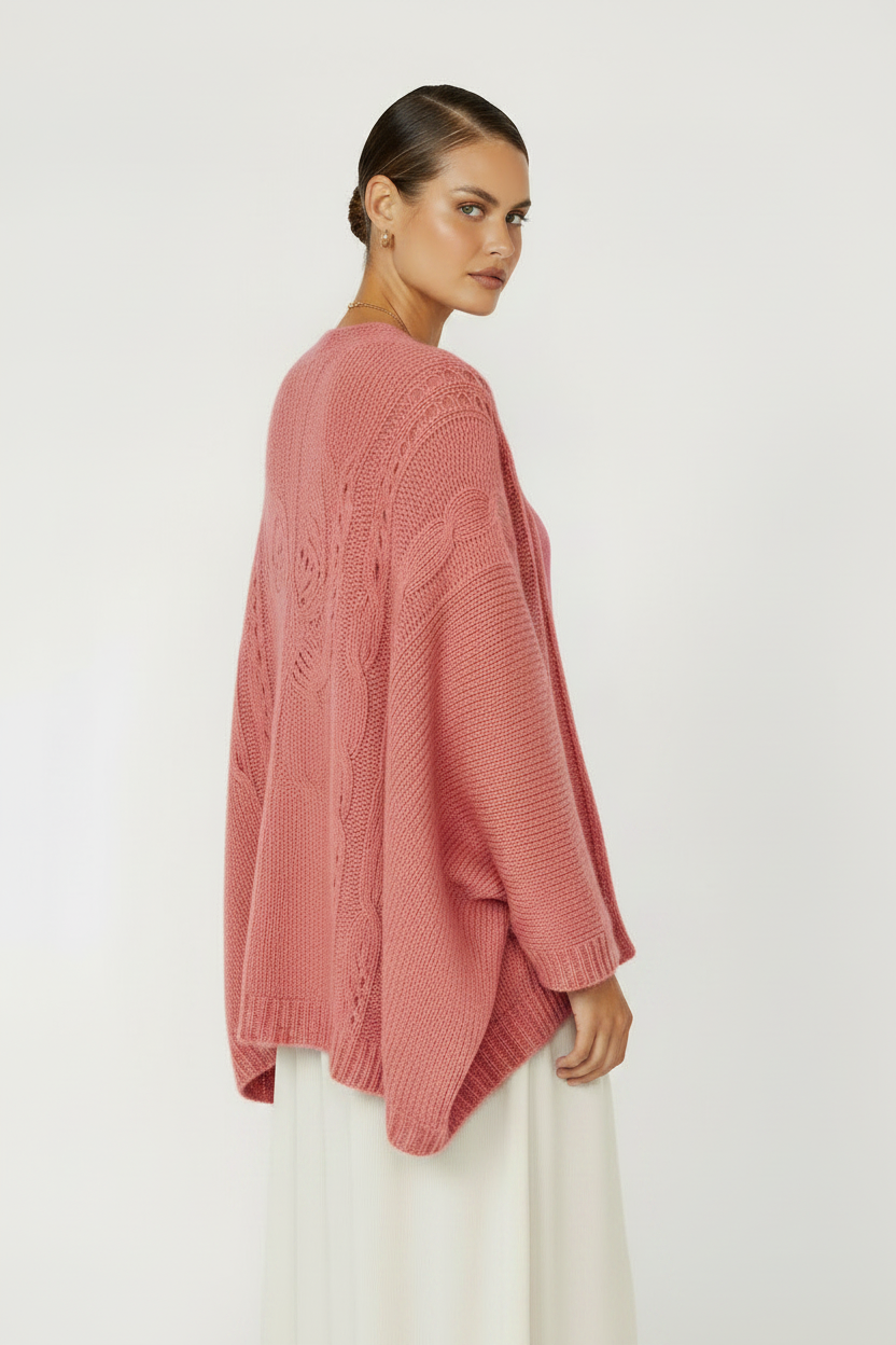 Cable Knit Shrug | Mohair Knit | Pink Clay - Saffron Road