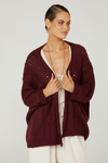 Cable Knit Shrug |  Mohair Knit | Bordeaux