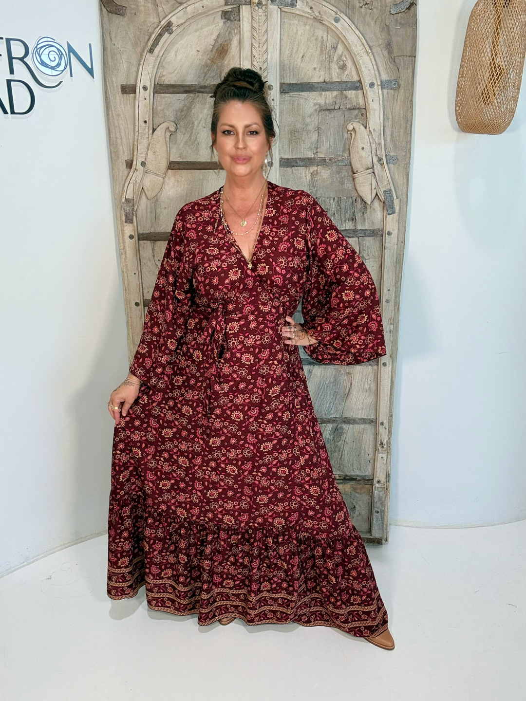 Wrap Dress | Vintage Wine - Saffron Road