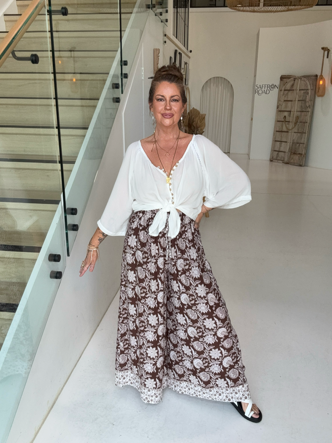 Palazzo Pant | Chocolate Indian Flower