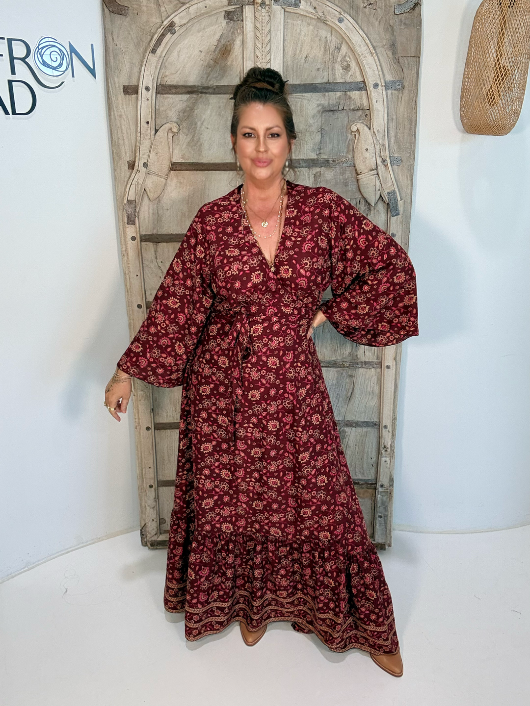 Wrap Dress | Vintage Wine - Saffron Road